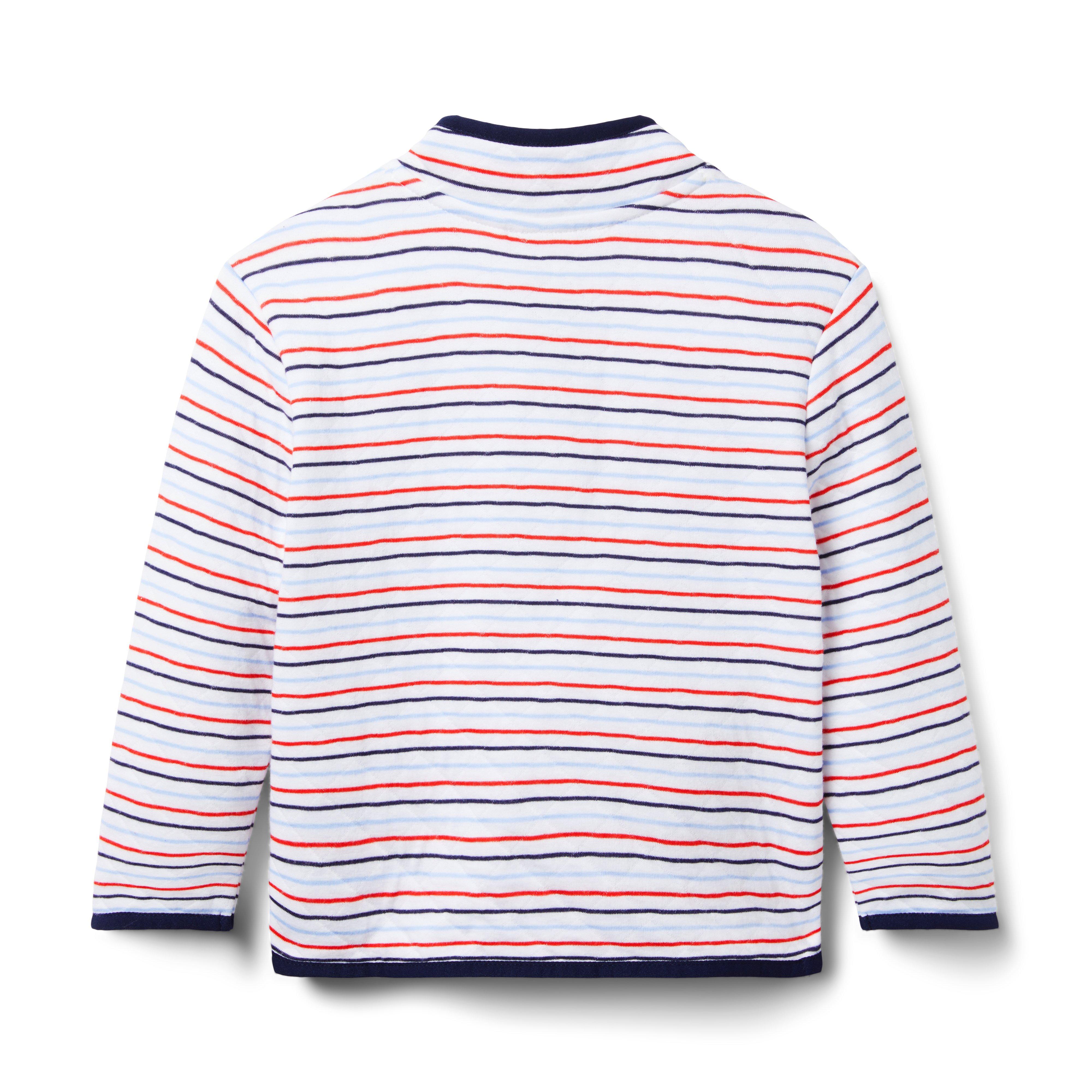 Striped Half-Zip Sweatshirt