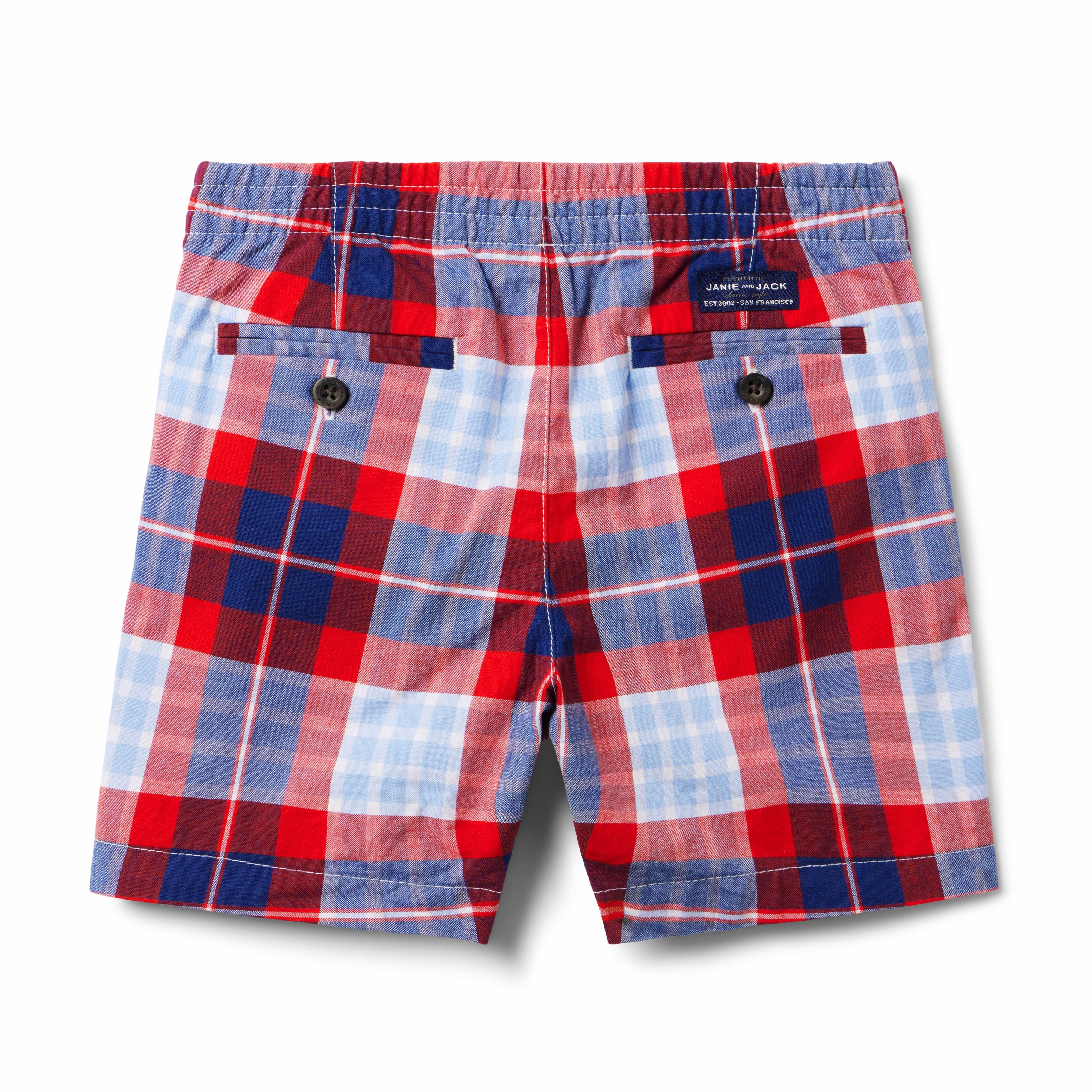 Plaid Poplin Pull-On Short