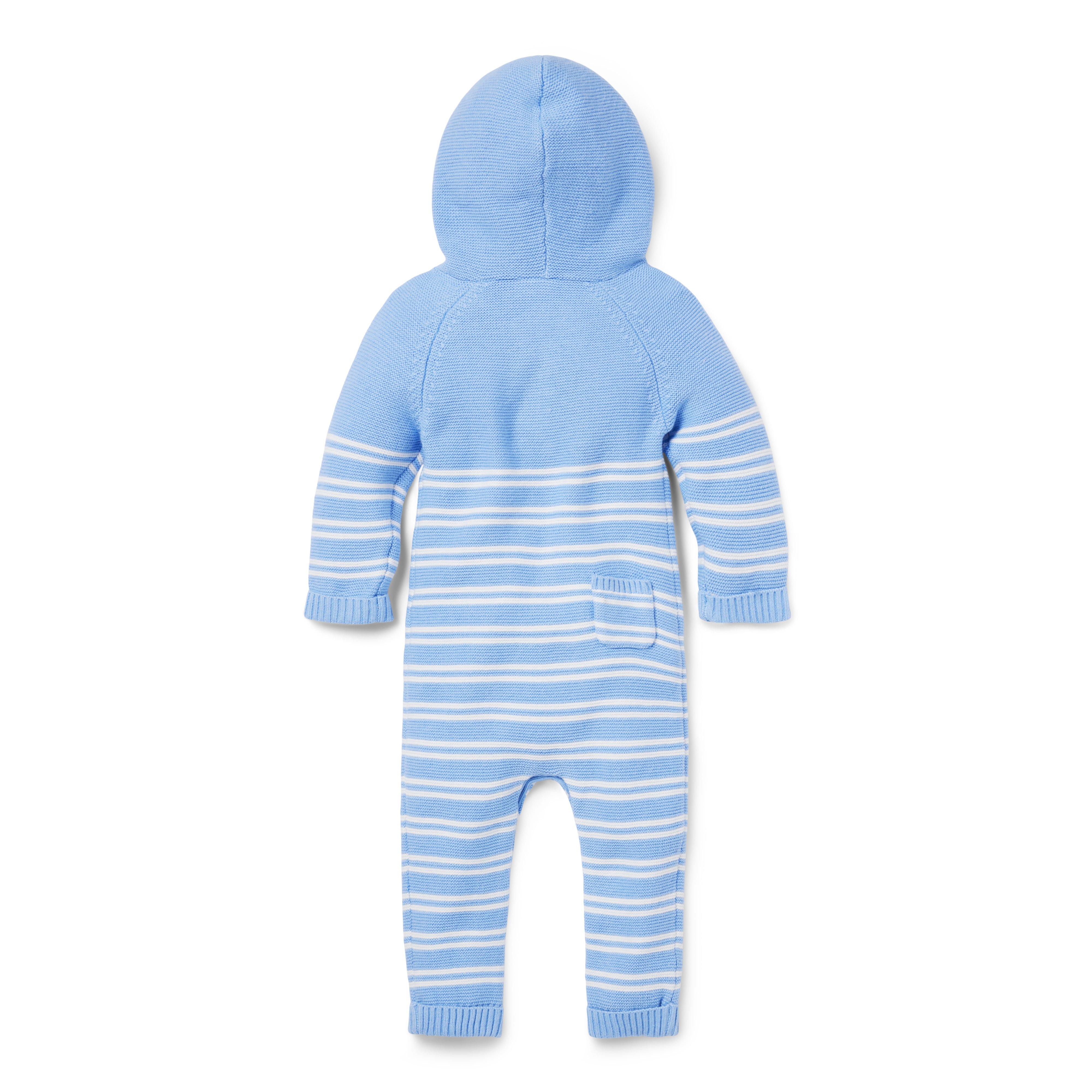 Baby Striped Bear Ear Hooded One-Piece image number 1