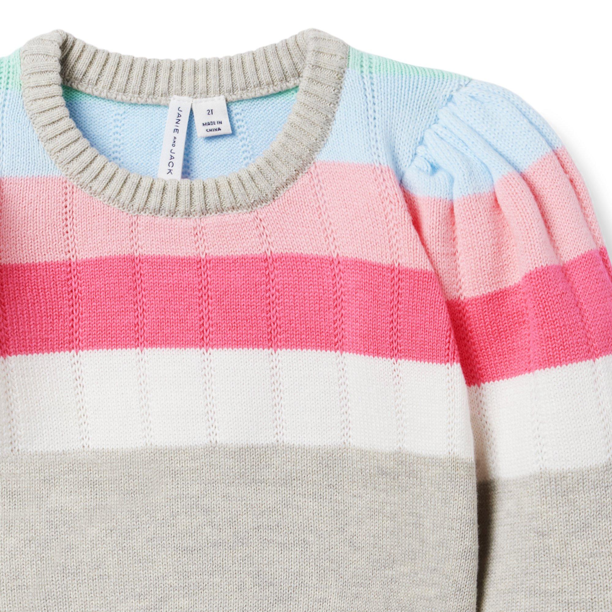 Striped Puff Sleeve Sweater image number 3