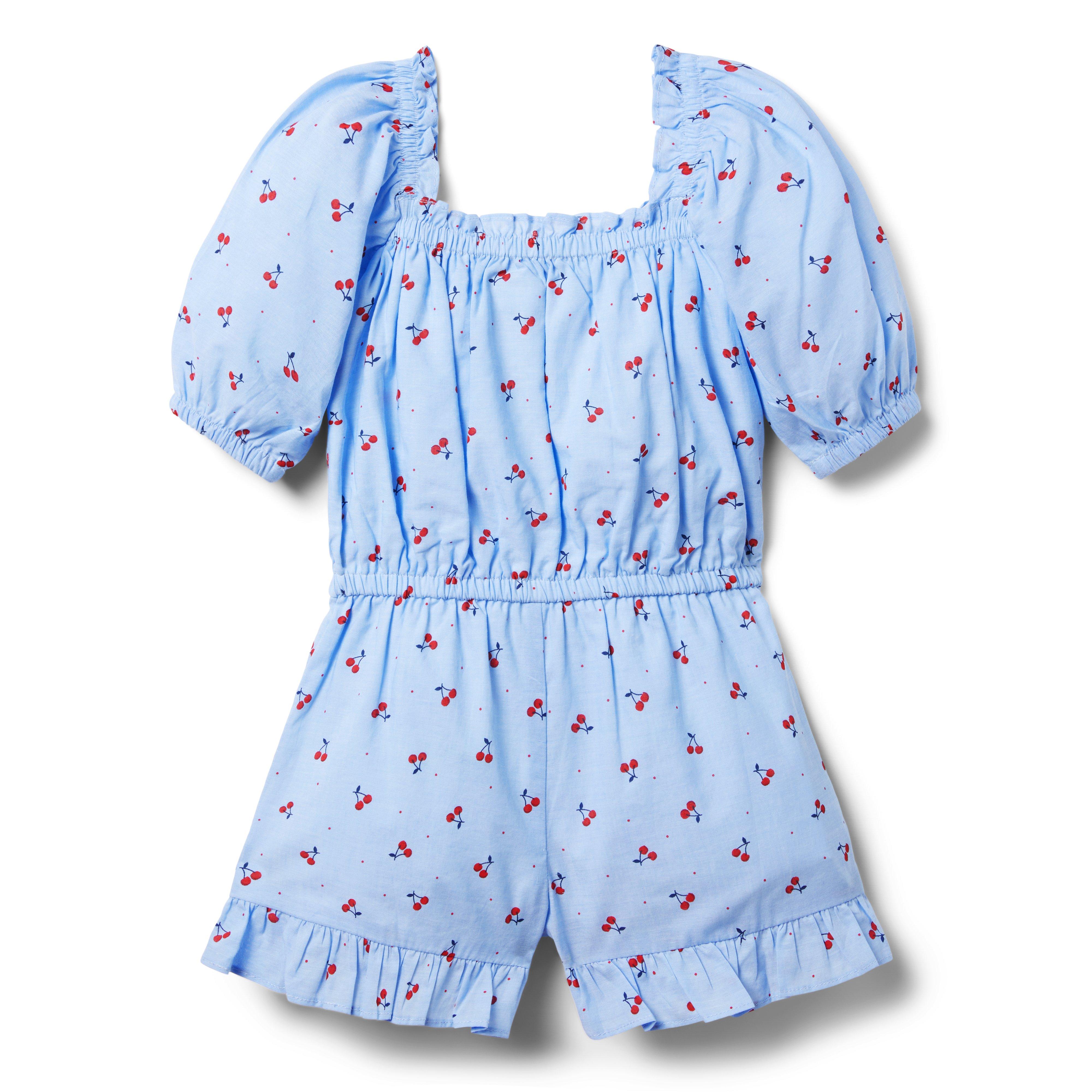 Cherry Ruffle Hem Romper image number 1