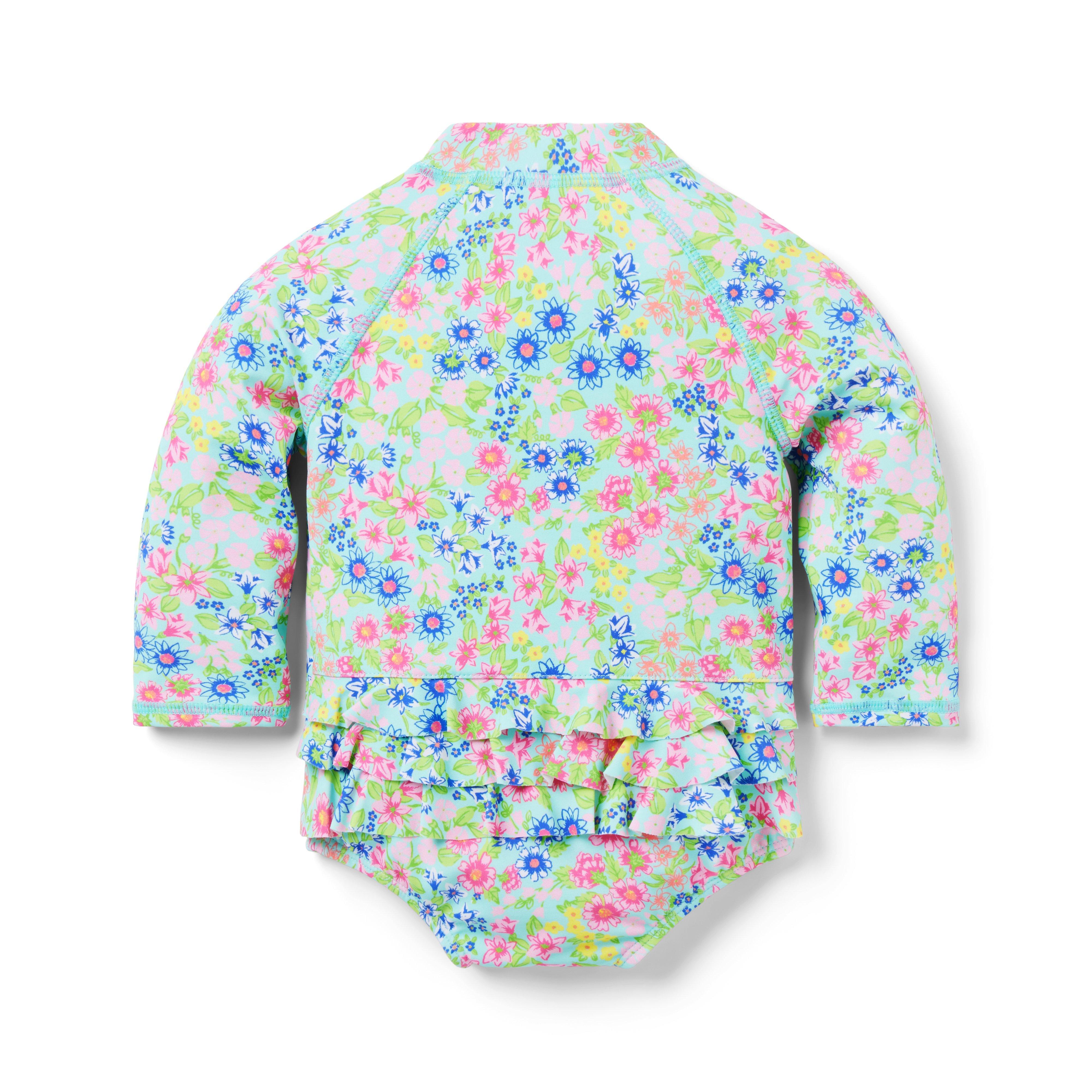 Baby Recycled Floral Rash Guard Swimsuit image number 1