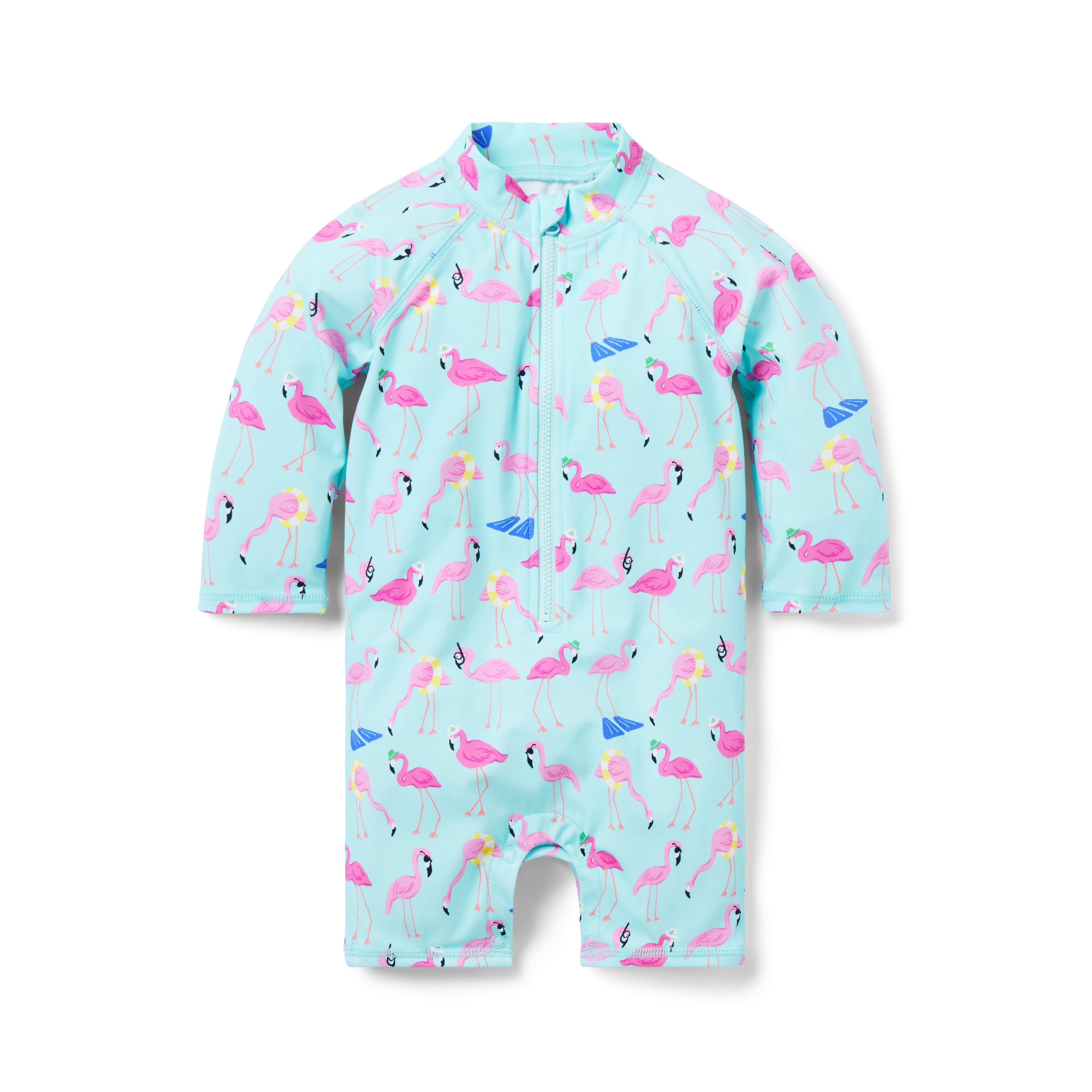 Baby Recycled Flamingo Rash Guard Swimsuit image number 0