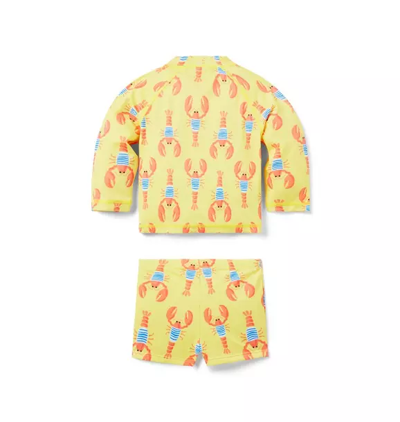Baby Recycled Lobster Rash Guard Swimsuit image number 1