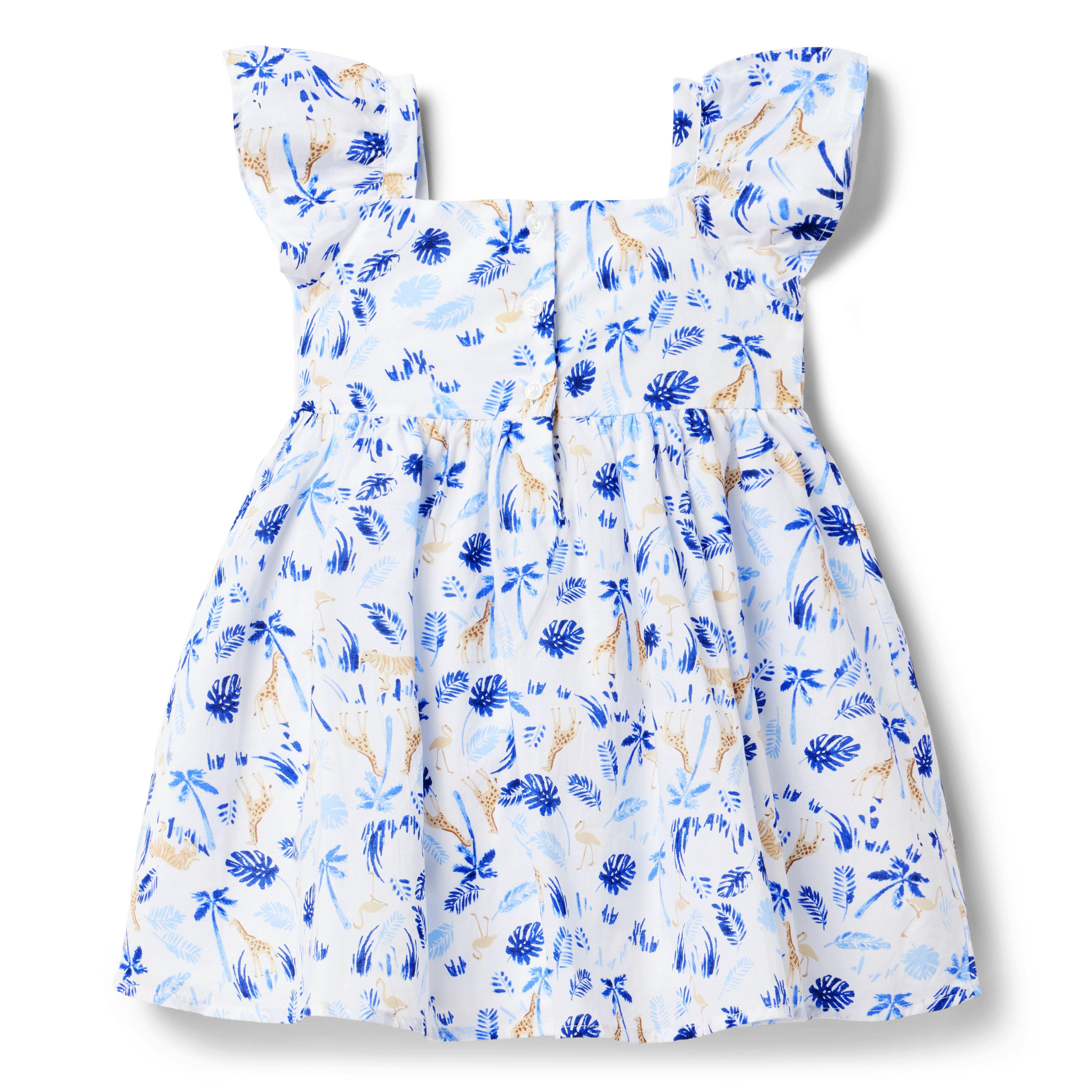 Girl White Safari Safari Flutter Sleeve Dress by Janie and Jack