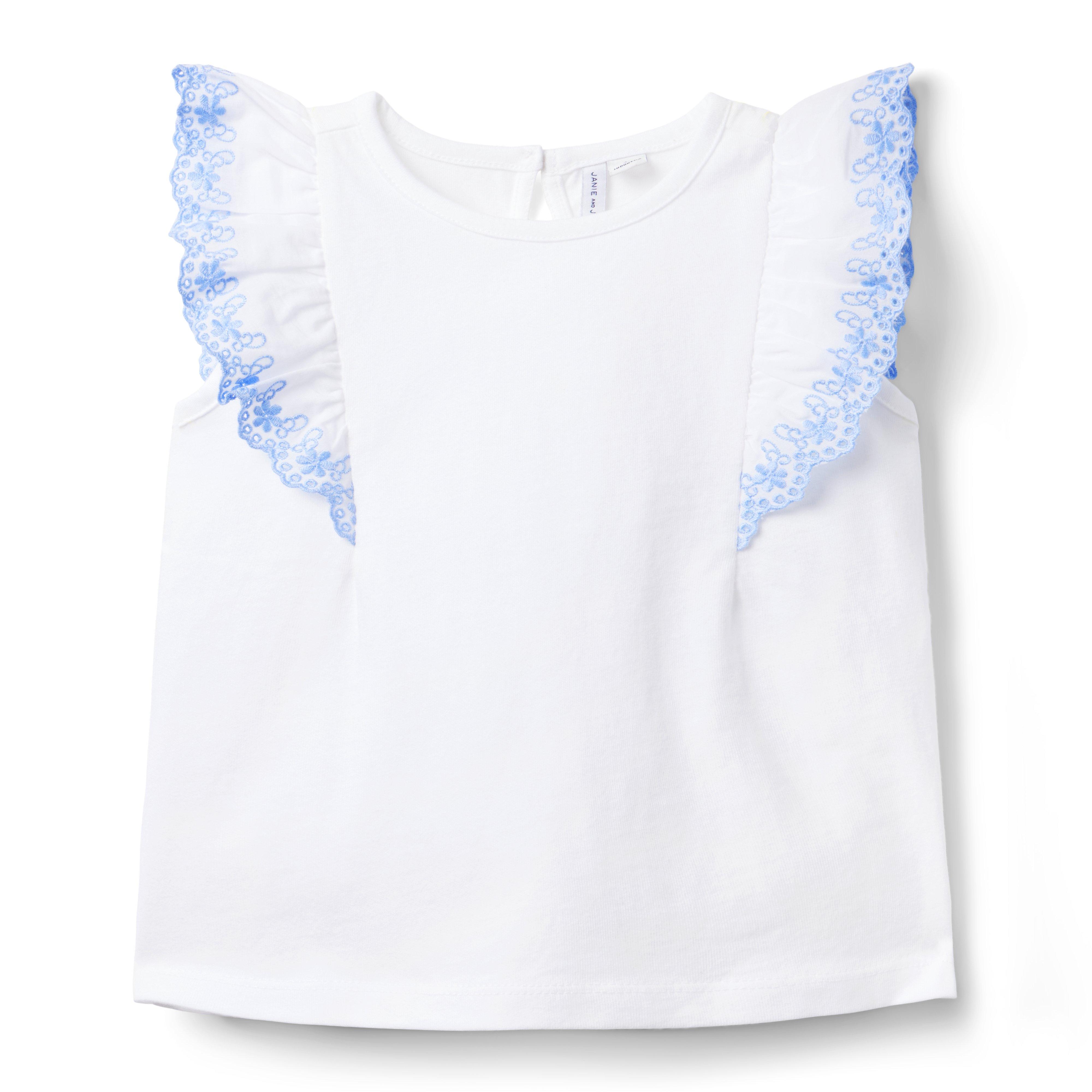 Embroidered Ruffle Top image number 0