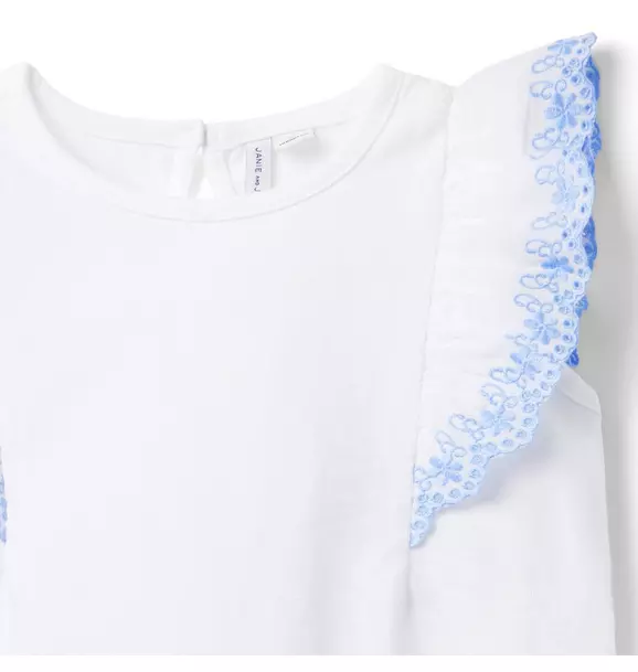 Embroidered Ruffle Top image number 2