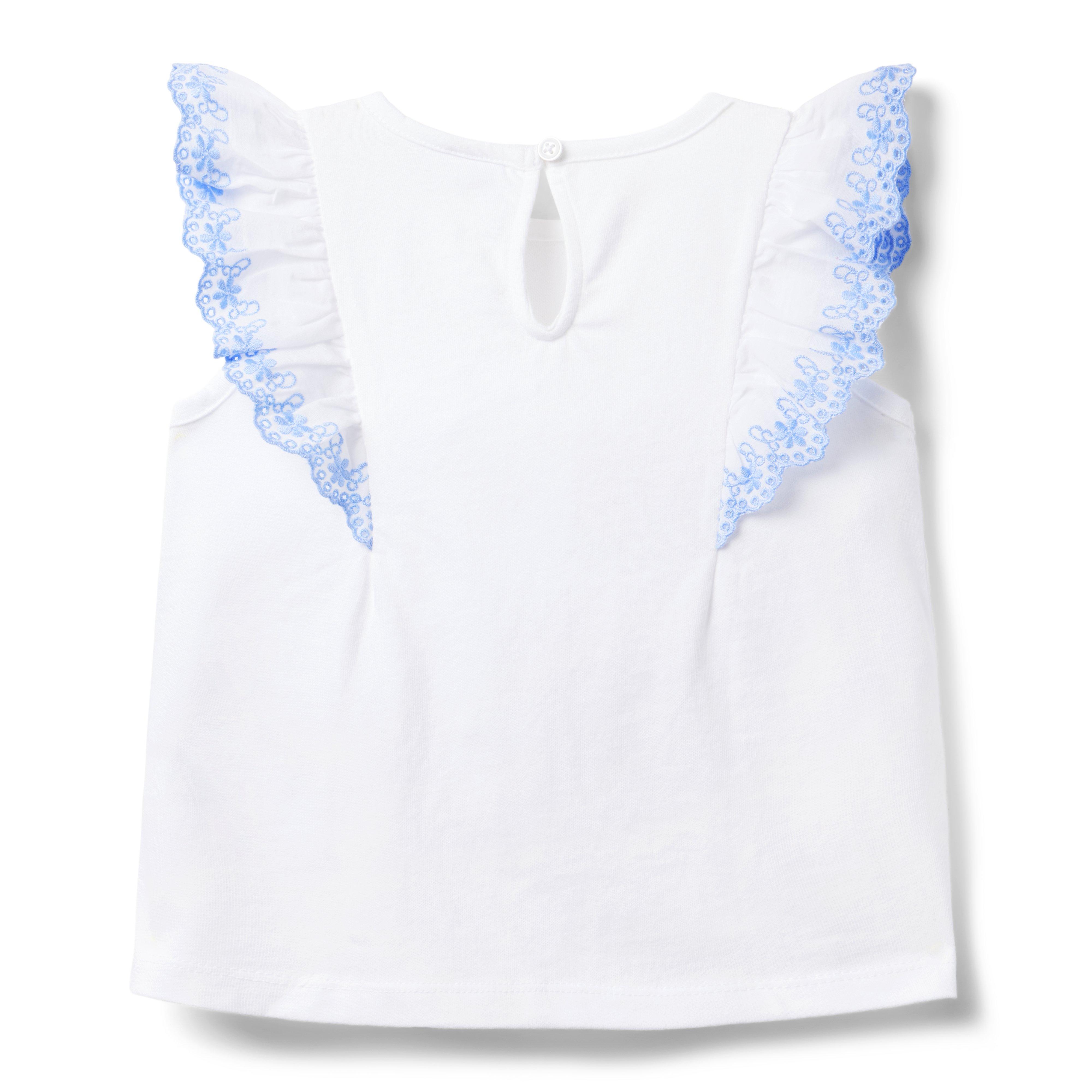 Embroidered Ruffle Top