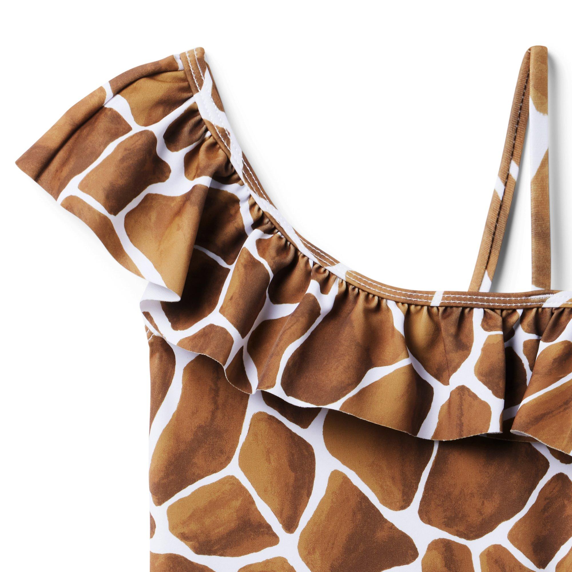 Recycled Giraffe Ruffle Swimsuit