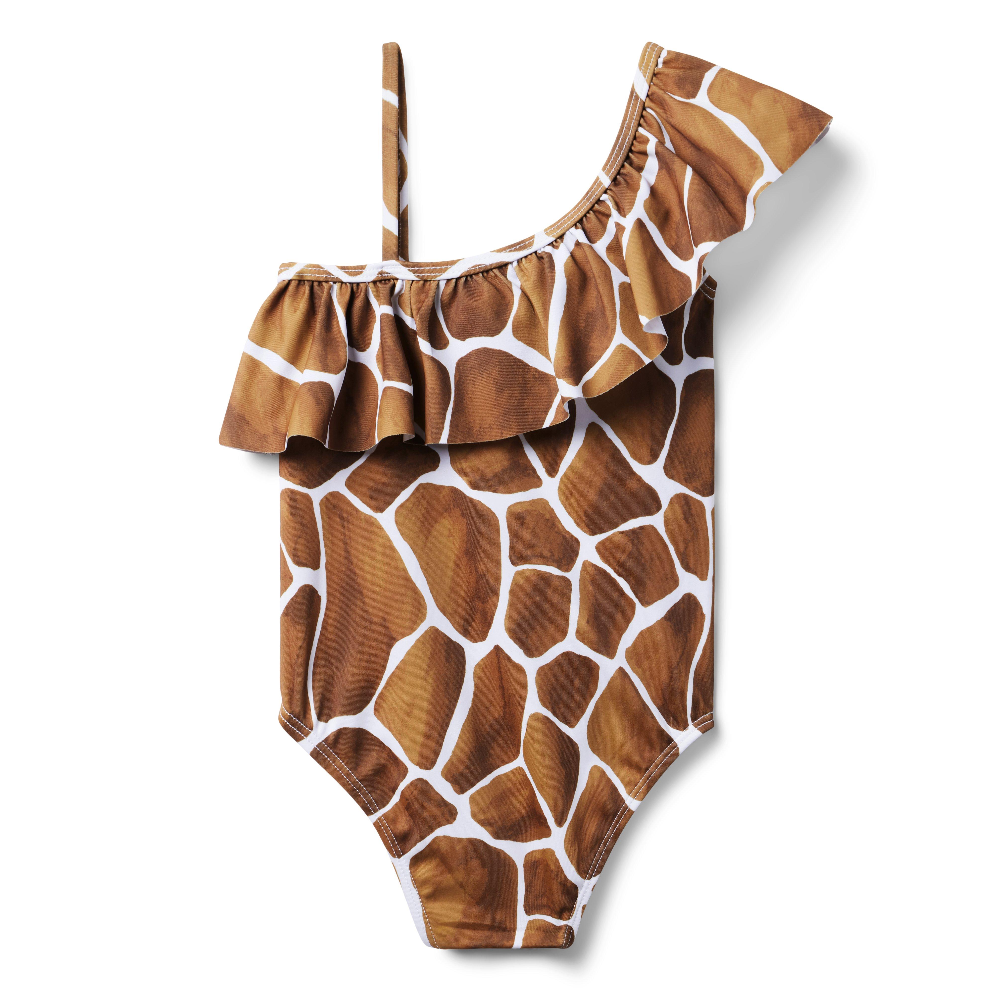 Recycled Giraffe Ruffle Swimsuit