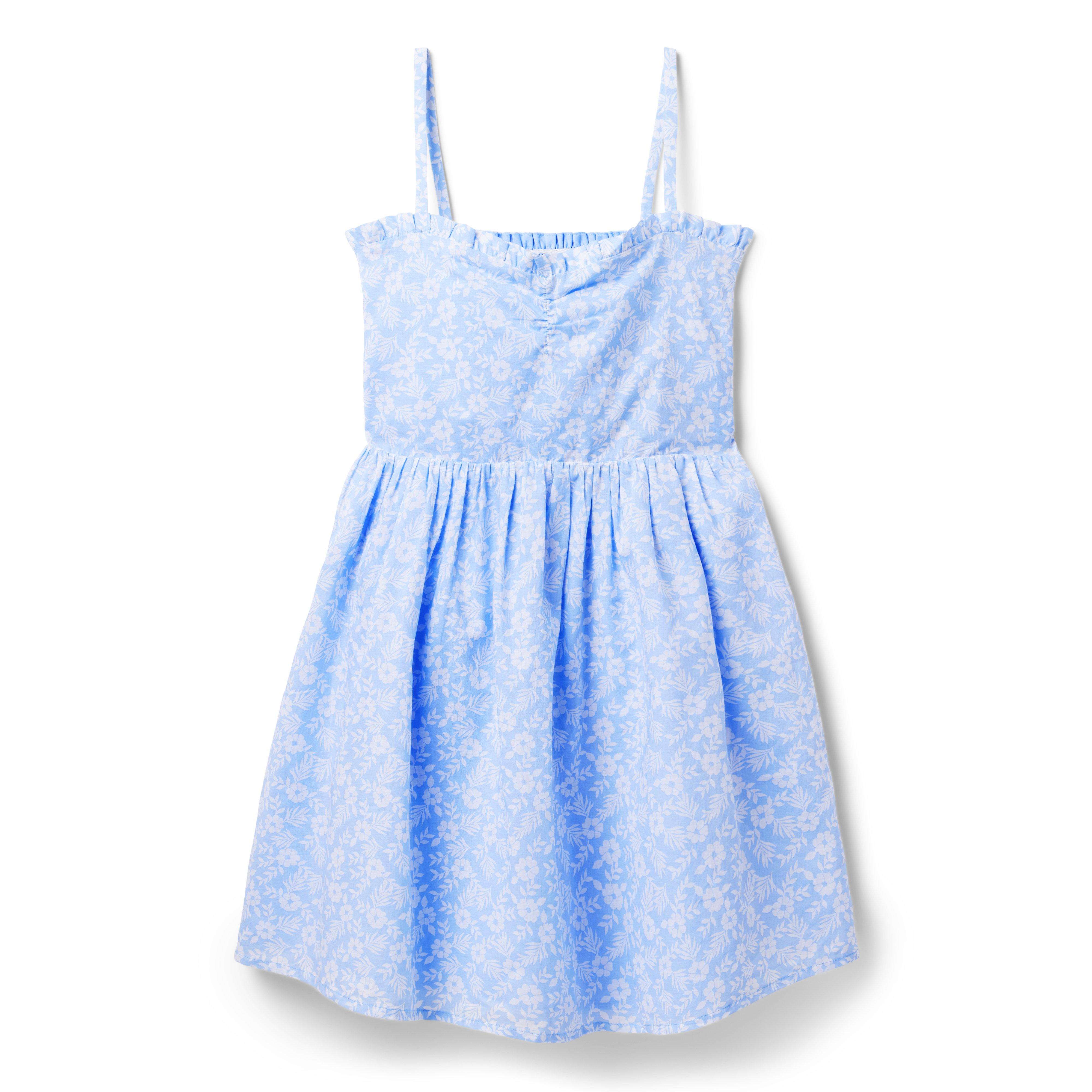 Floral Print A-Line Dress, Cute Juniors Summer Dress Online, Blue Floral  Sundress Lily Boutique