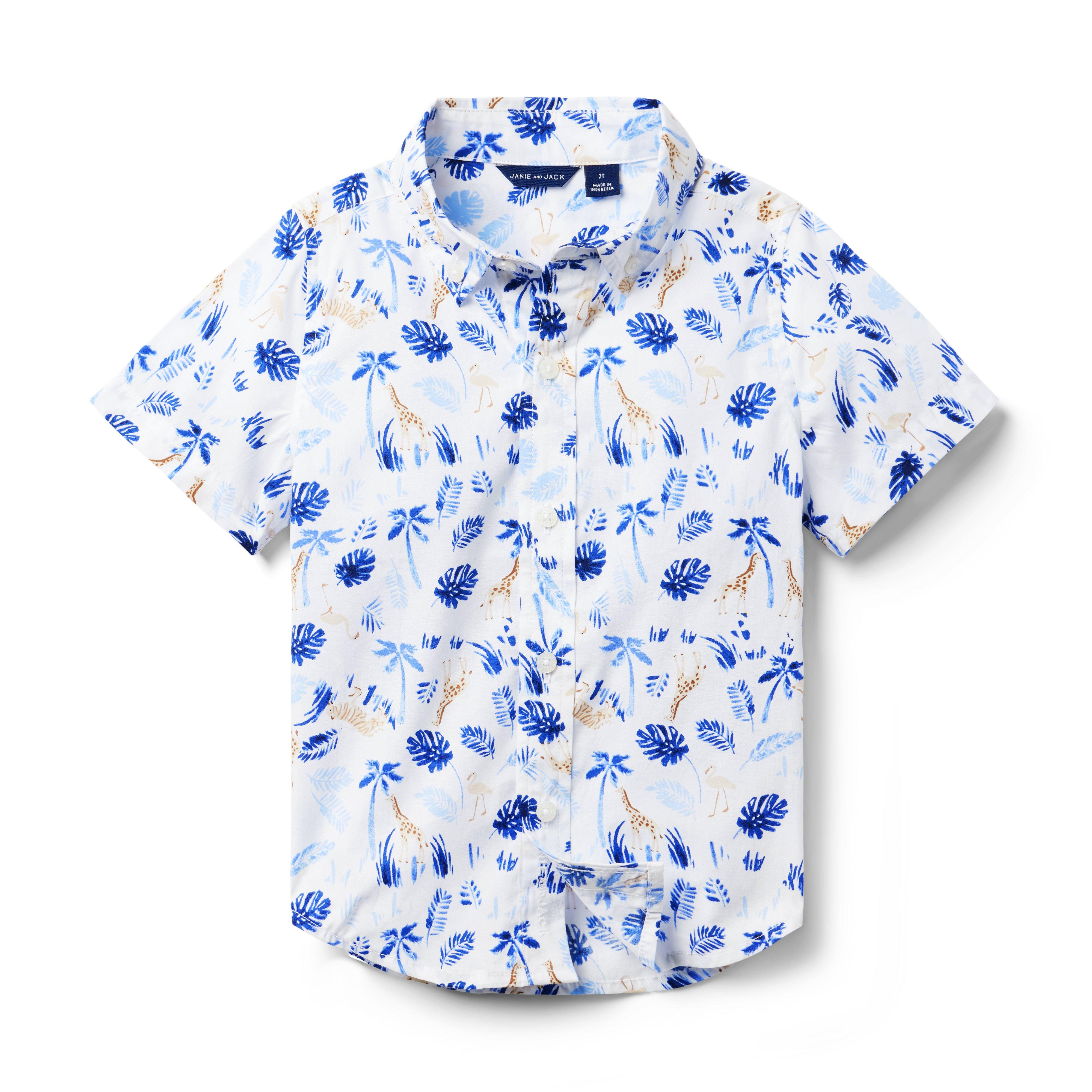 Boy White Safari Safari Poplin Shirt by Janie and Jack