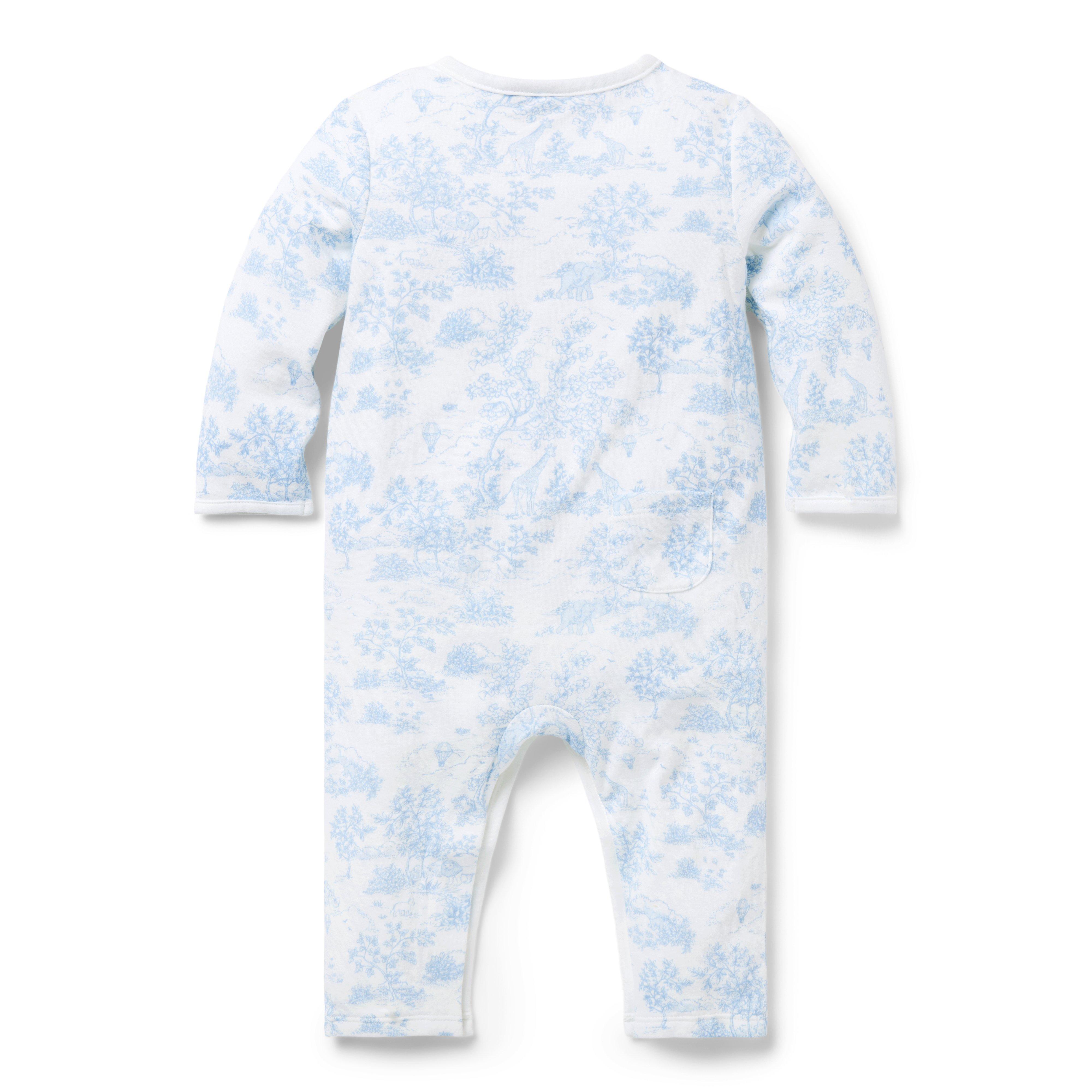 Baby Safari Toile Wrap One-Piece image number 1