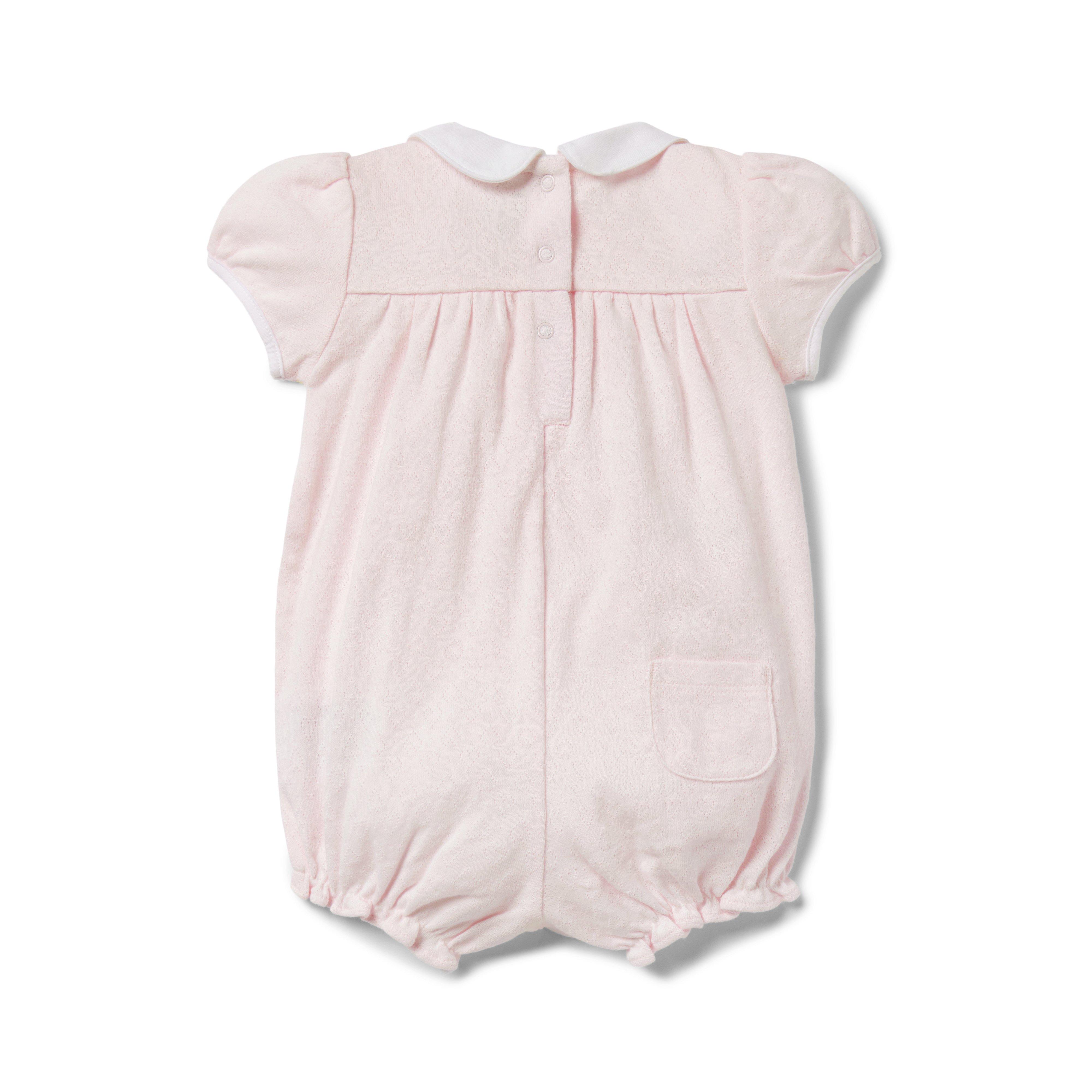 Baby Heart Pointelle Collared Romper