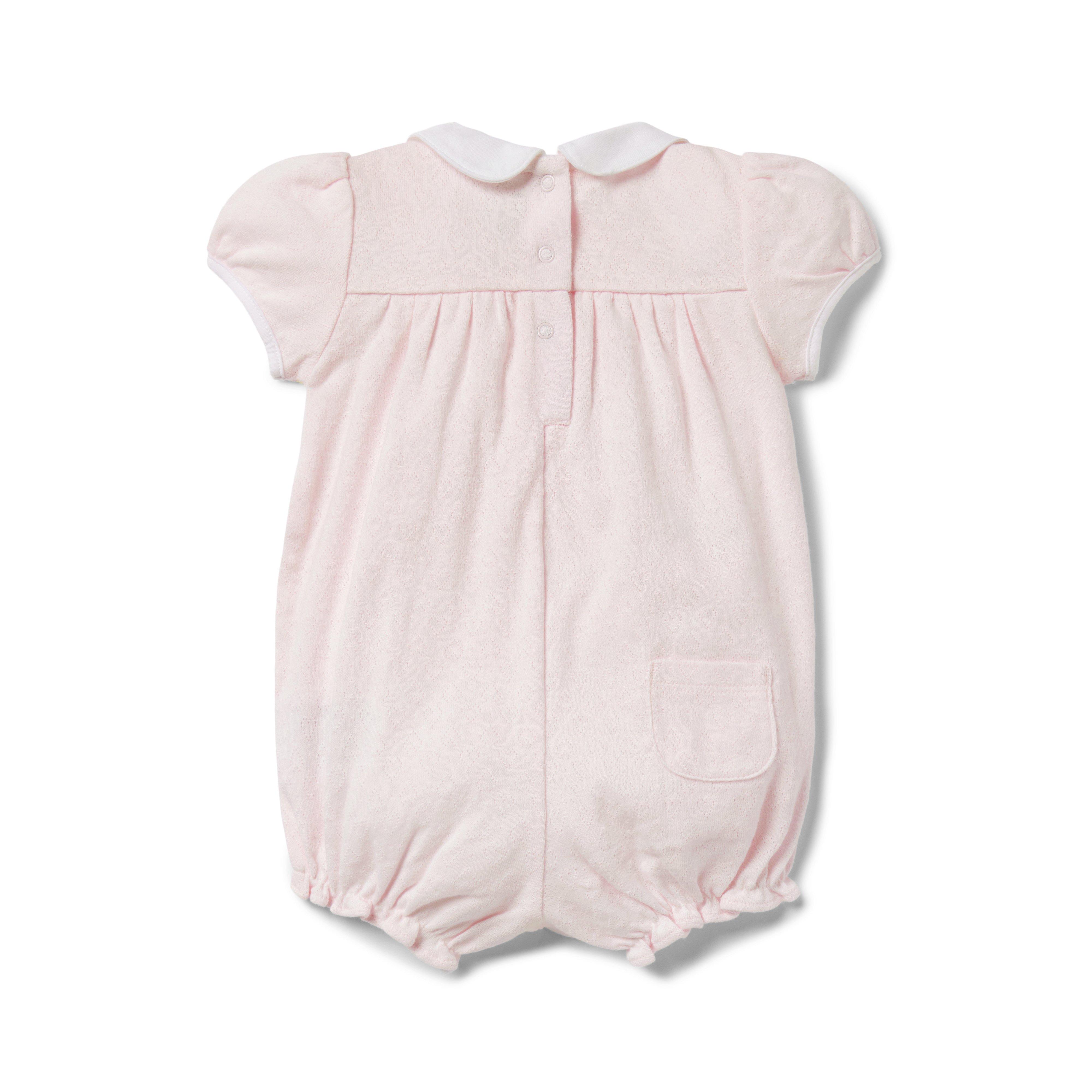 Baby Heart Pointelle Collared Romper image number 1