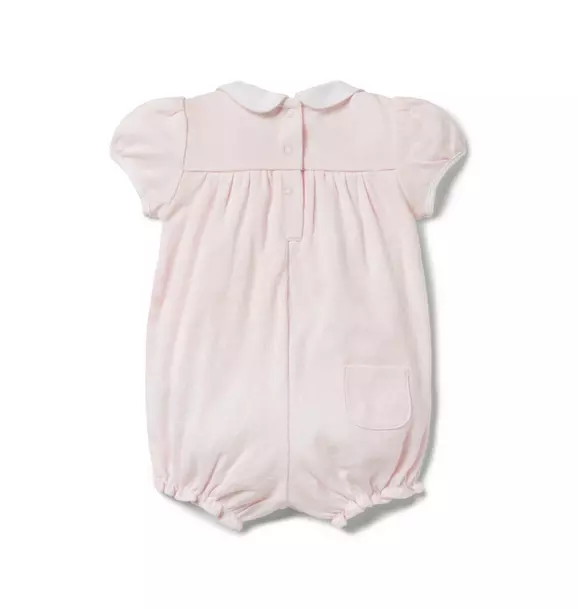 Baby Heart Pointelle Collared Romper image number 1