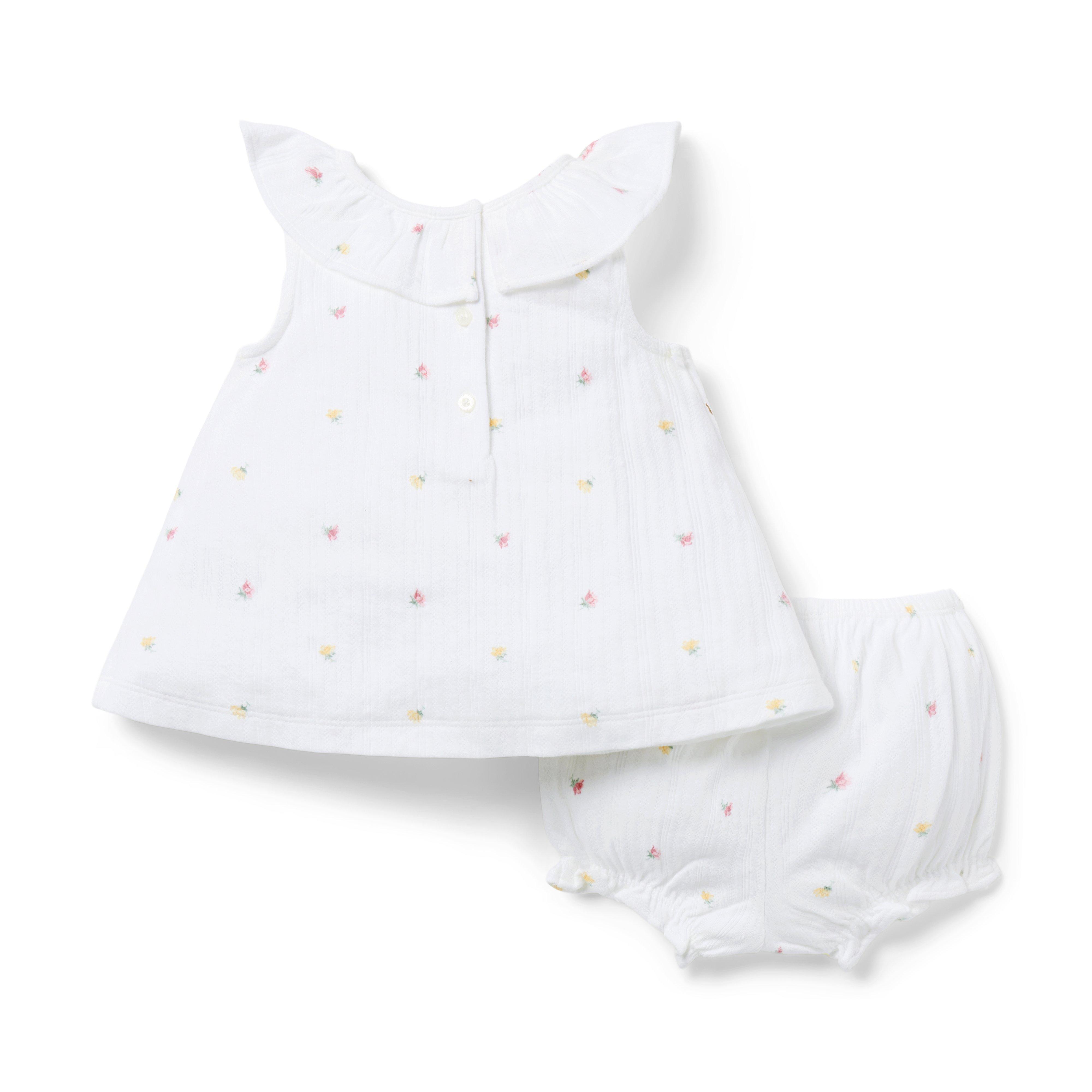 Newborn White Rose Baby Rose Pointelle Matching Set by Janie and Jack