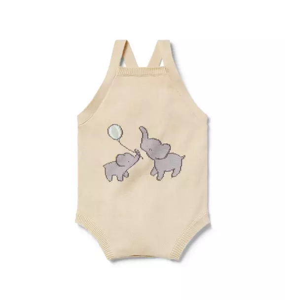Baby Elephant Sweater Romper image number 0
