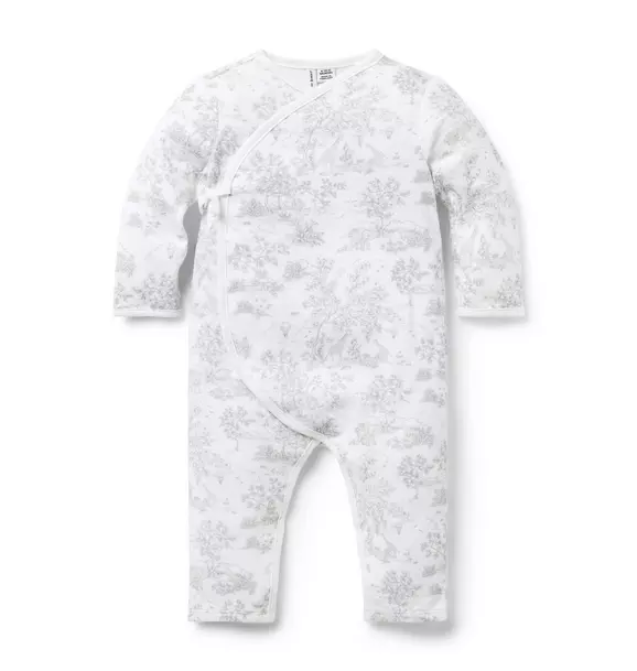 Baby Safari Toile Wrap One-Piece image number 0