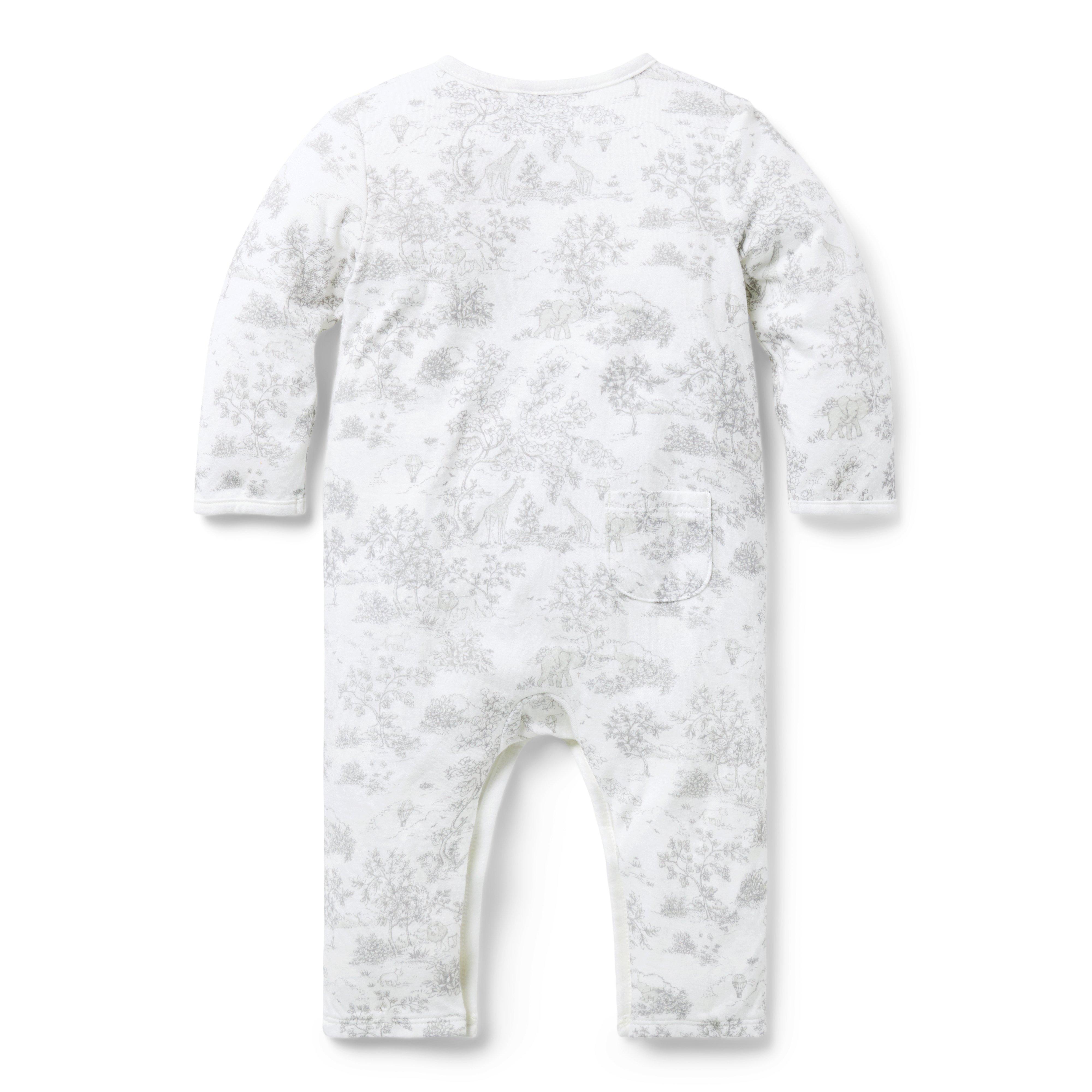 Baby Safari Toile Wrap One-Piece image number 1