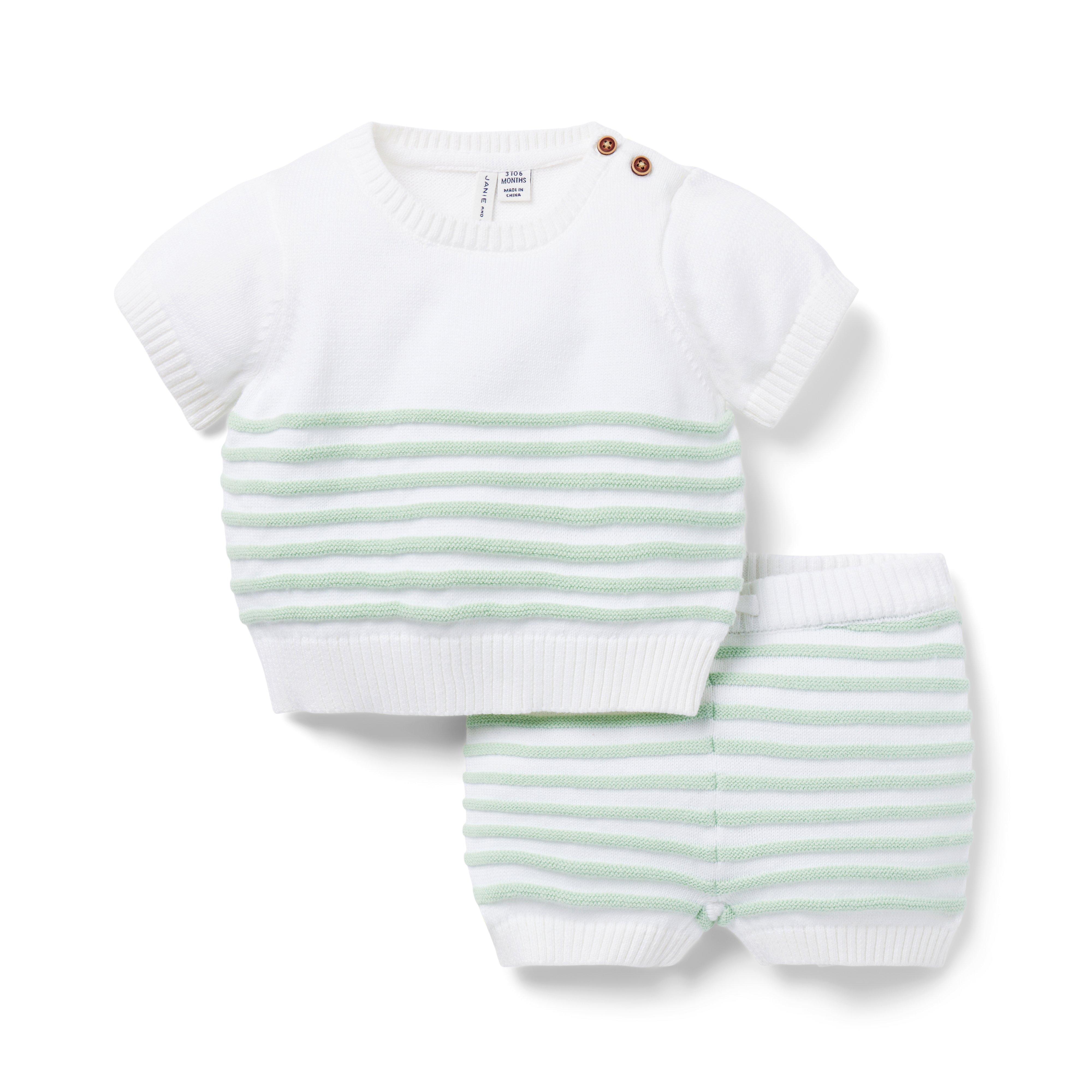 Baby Textured Striped Matching Set