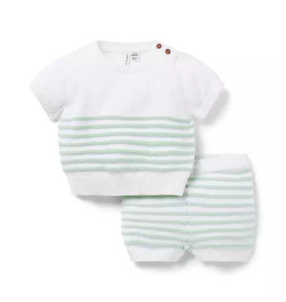 Baby Textured Striped Matching Set image number 0