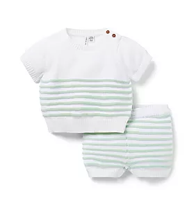 Baby Textured Striped Matching Set