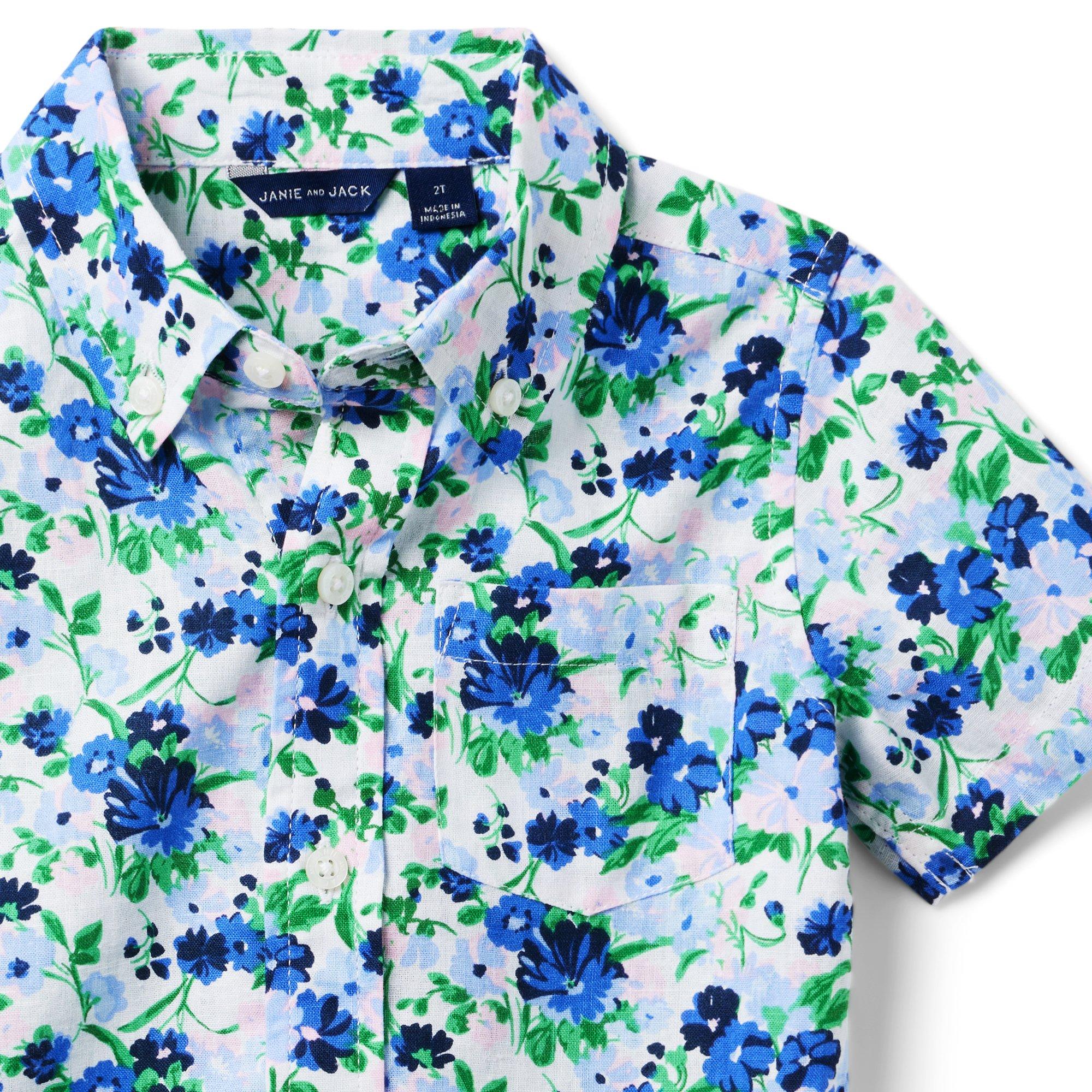 Floral Linen-Cotton Shirt