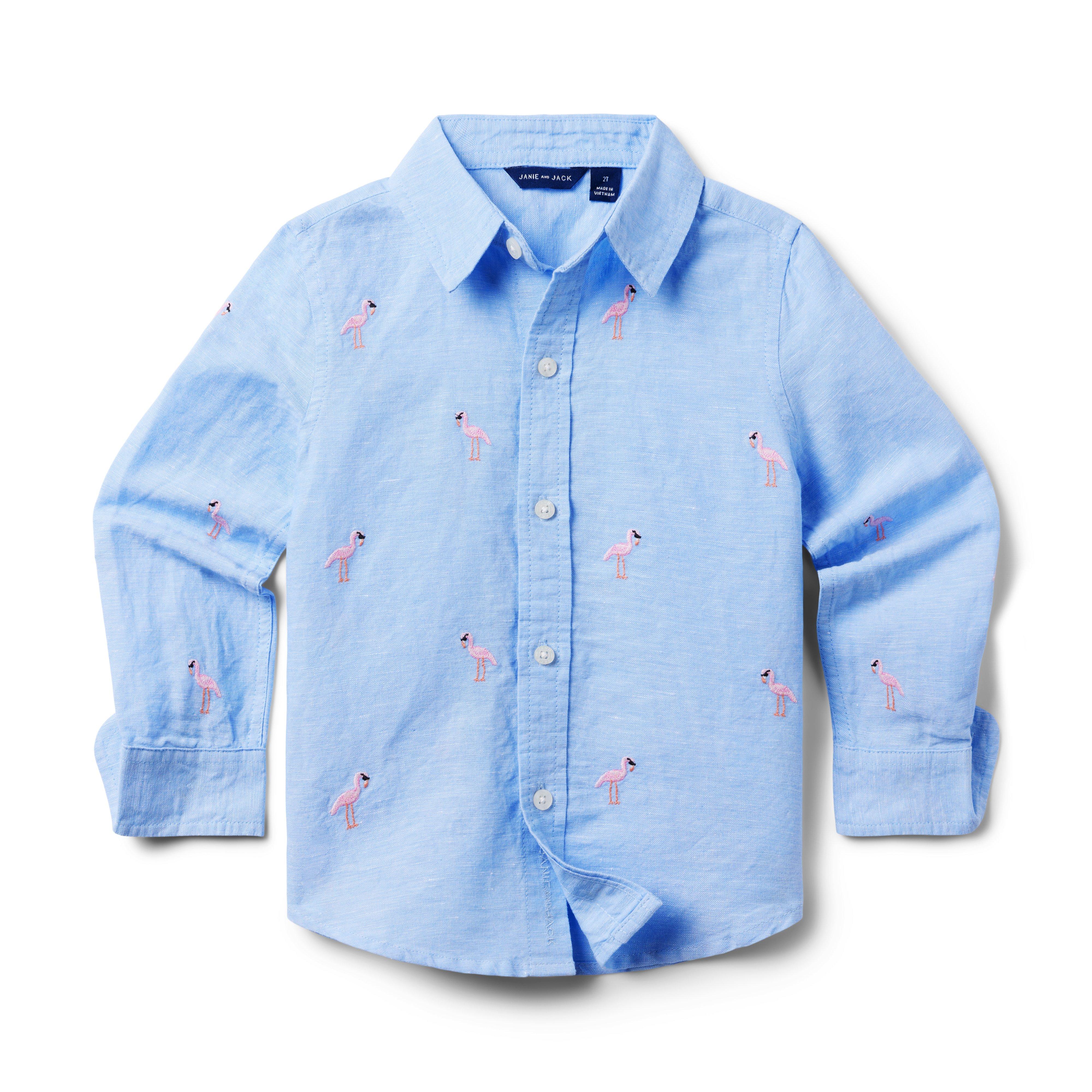 Embroidered Linen-Cotton Shirt