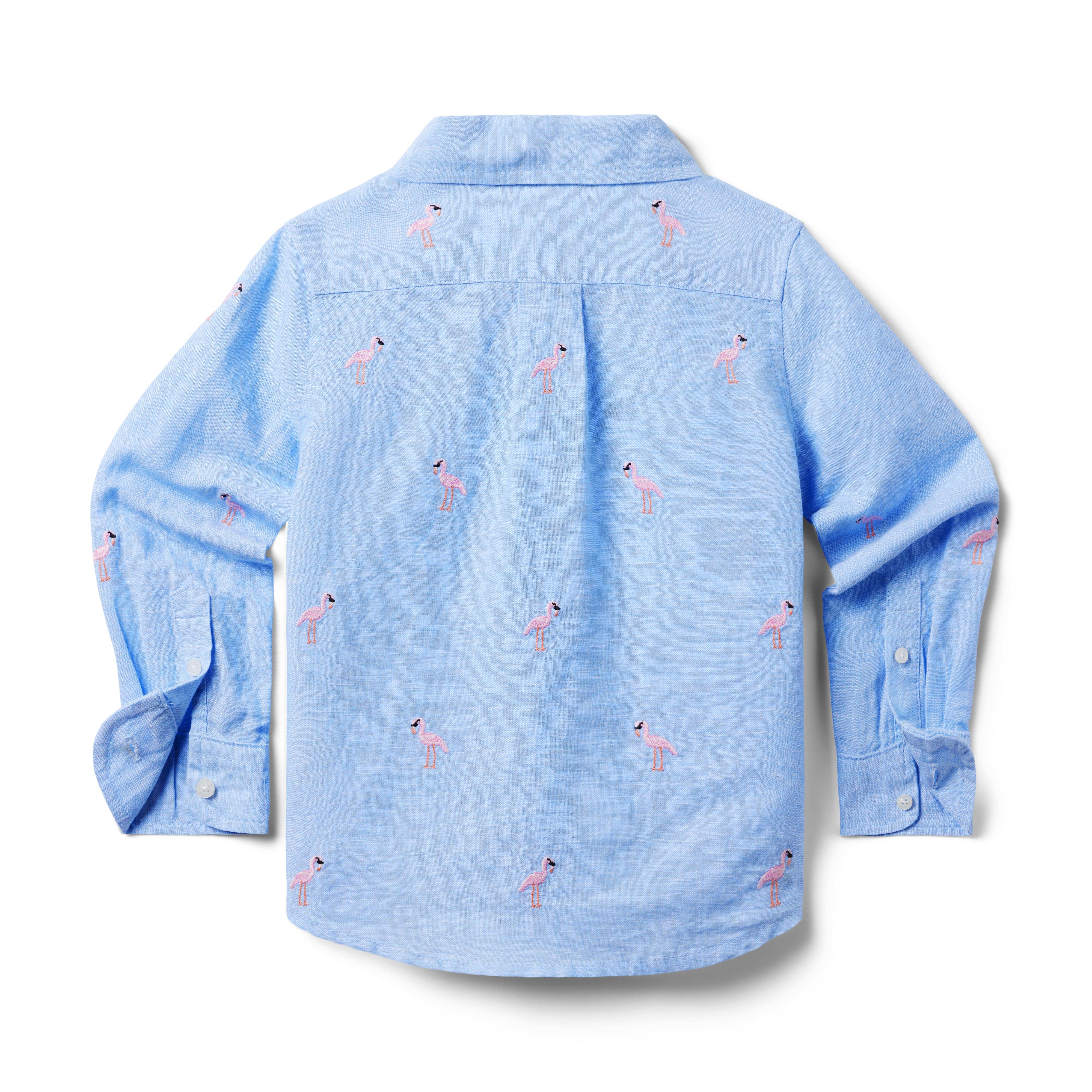 Embroidered Linen-Cotton Shirt
