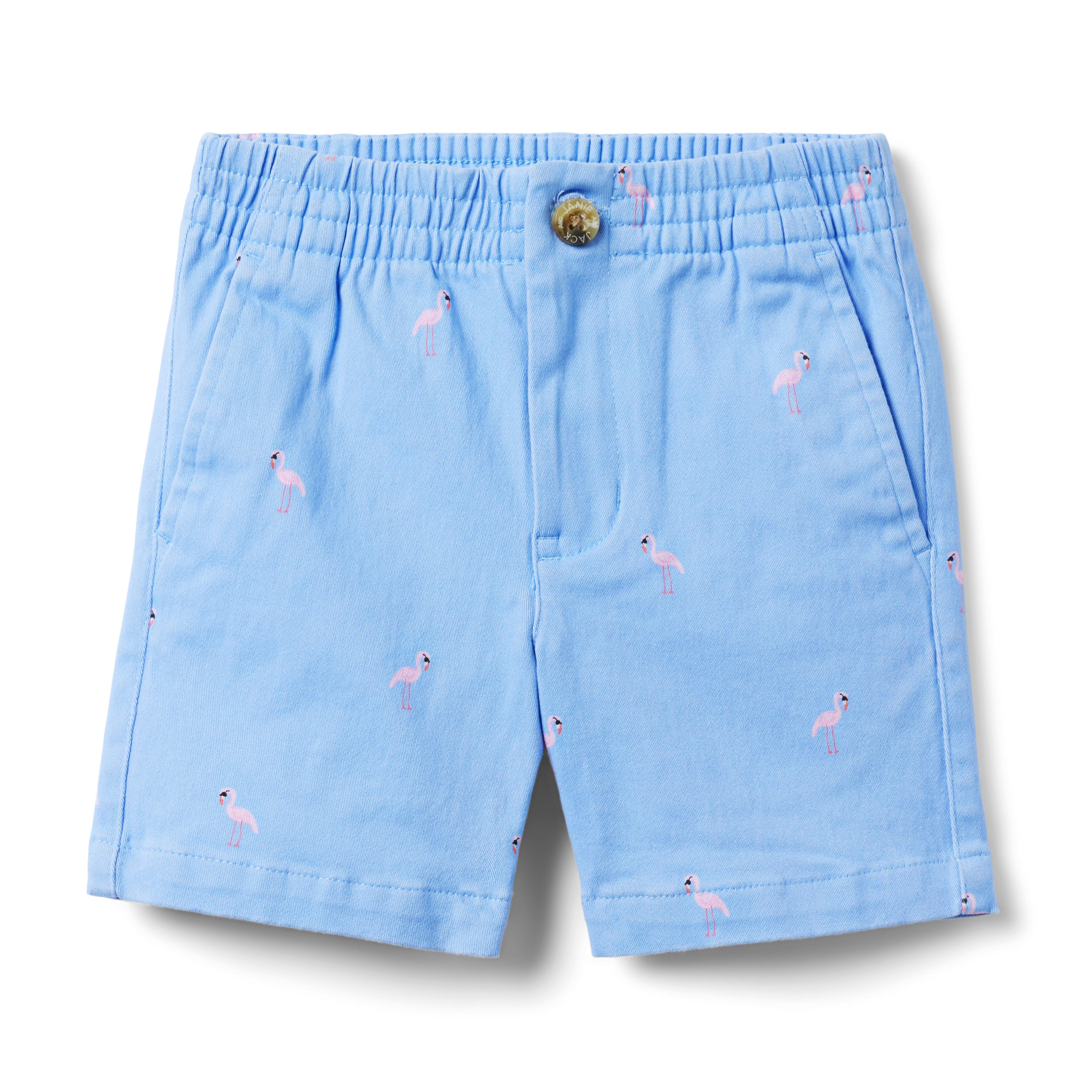The Twill Embroidered Pull-On Short