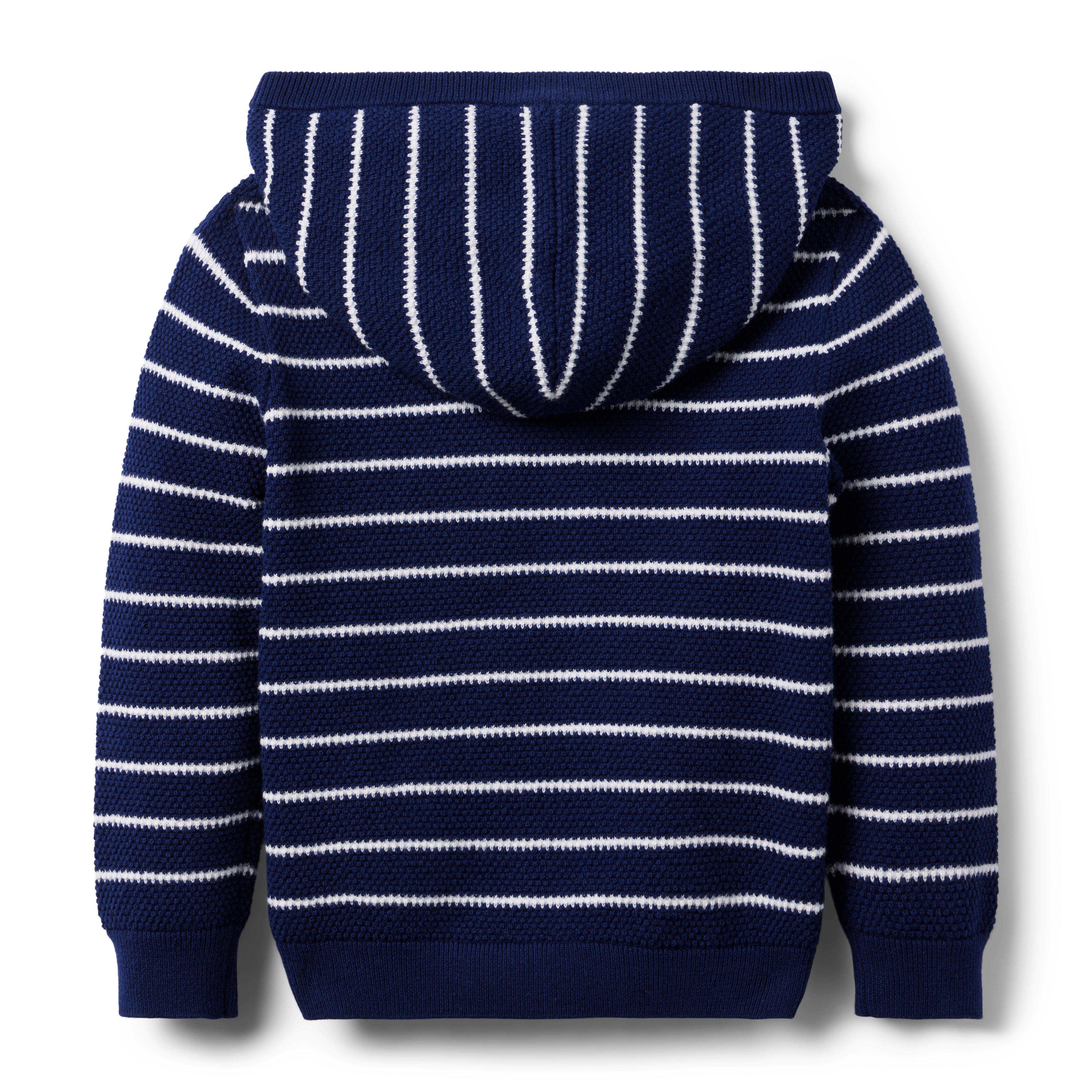 Striped Textured Hooded Sweater image number 1