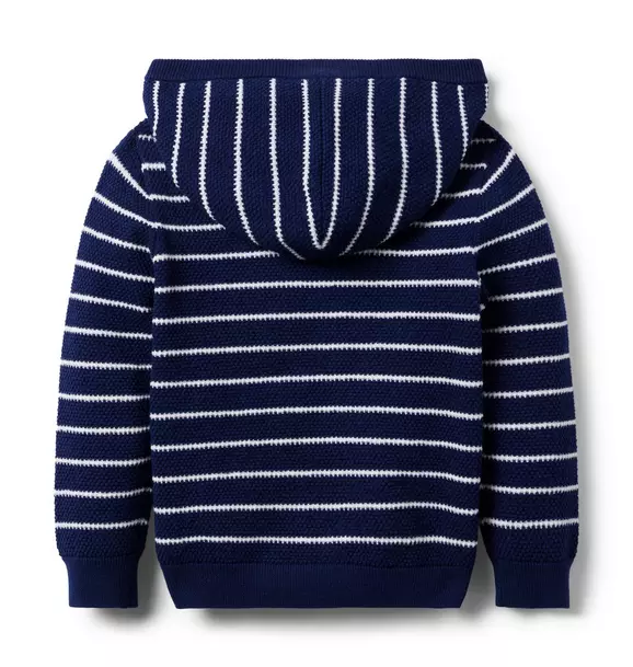 Striped Textured Hooded Sweater image number 1