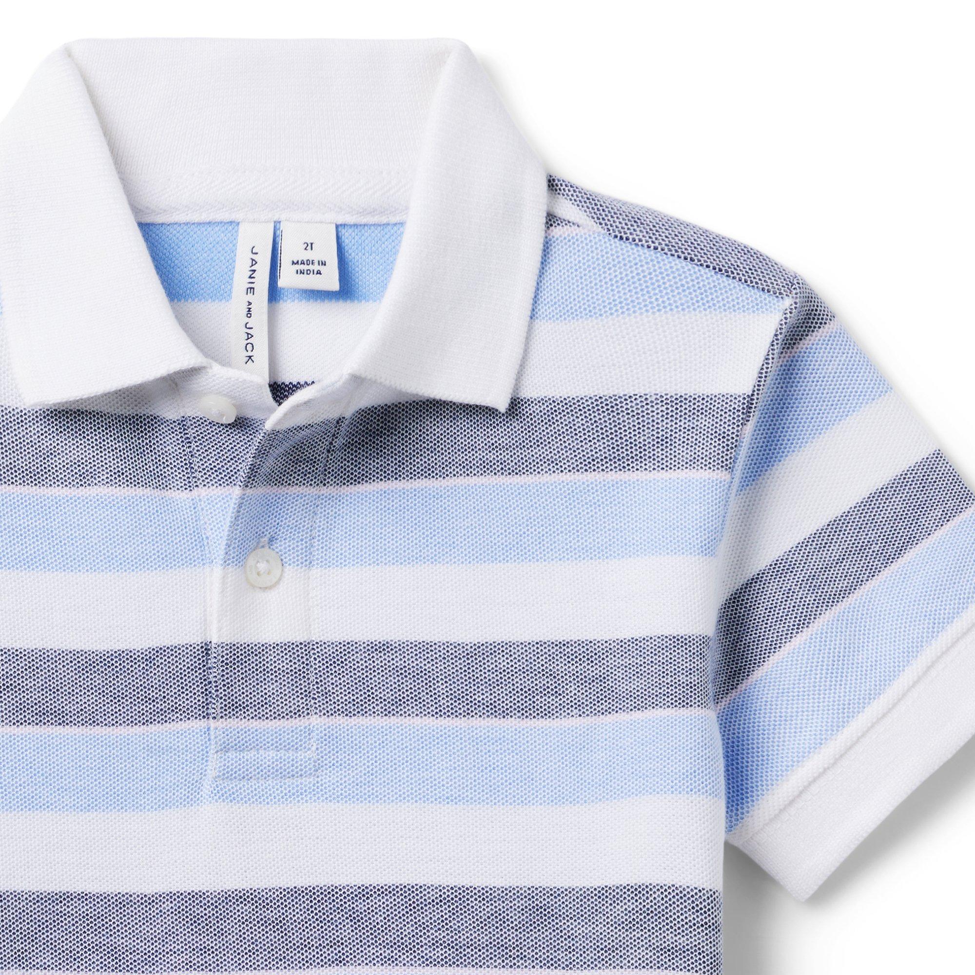 The Classic Striped Pique Polo image number 3