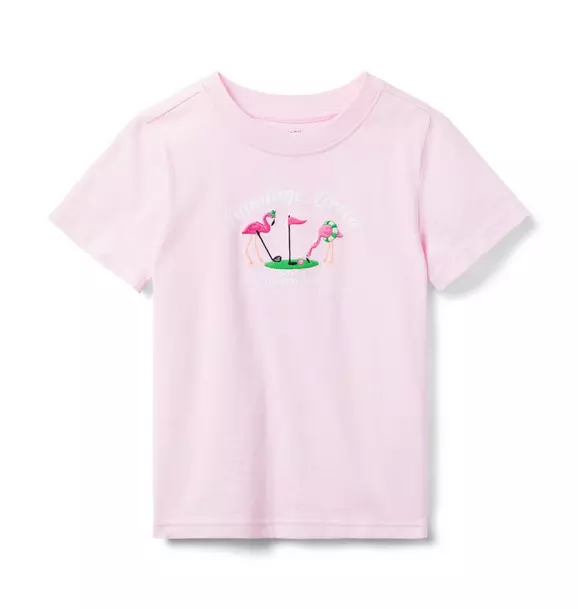 Embroidered Flamingo Golf Tee image number 0