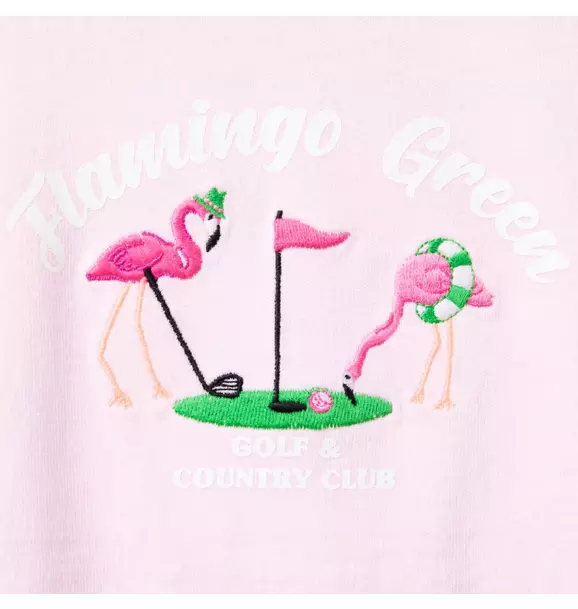 Embroidered Flamingo Golf Tee image number 2