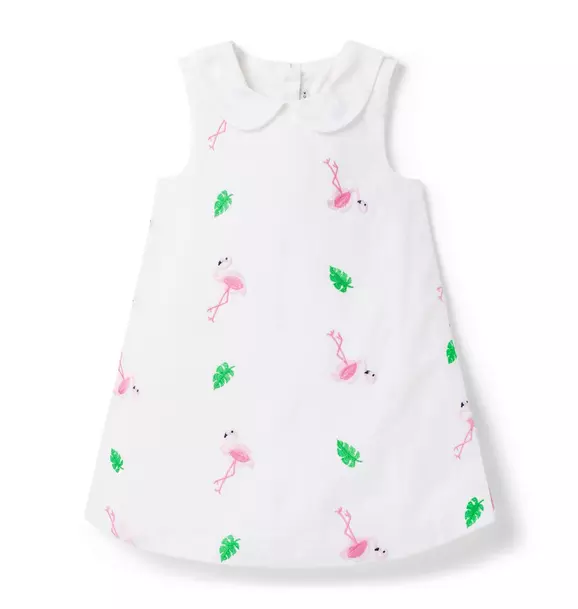 Embroidered Flamingo Dress image number 0