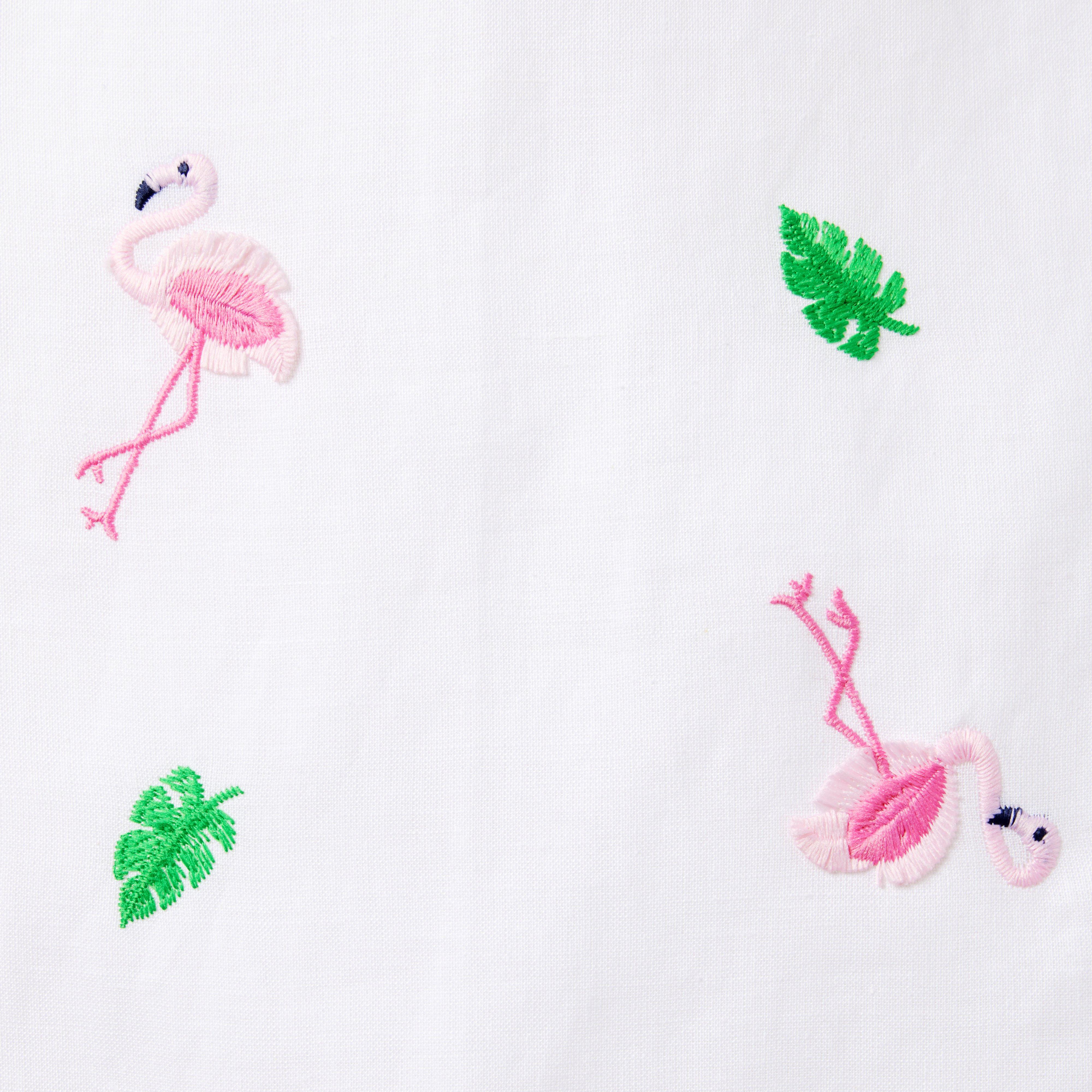 Embroidered Flamingo Dress