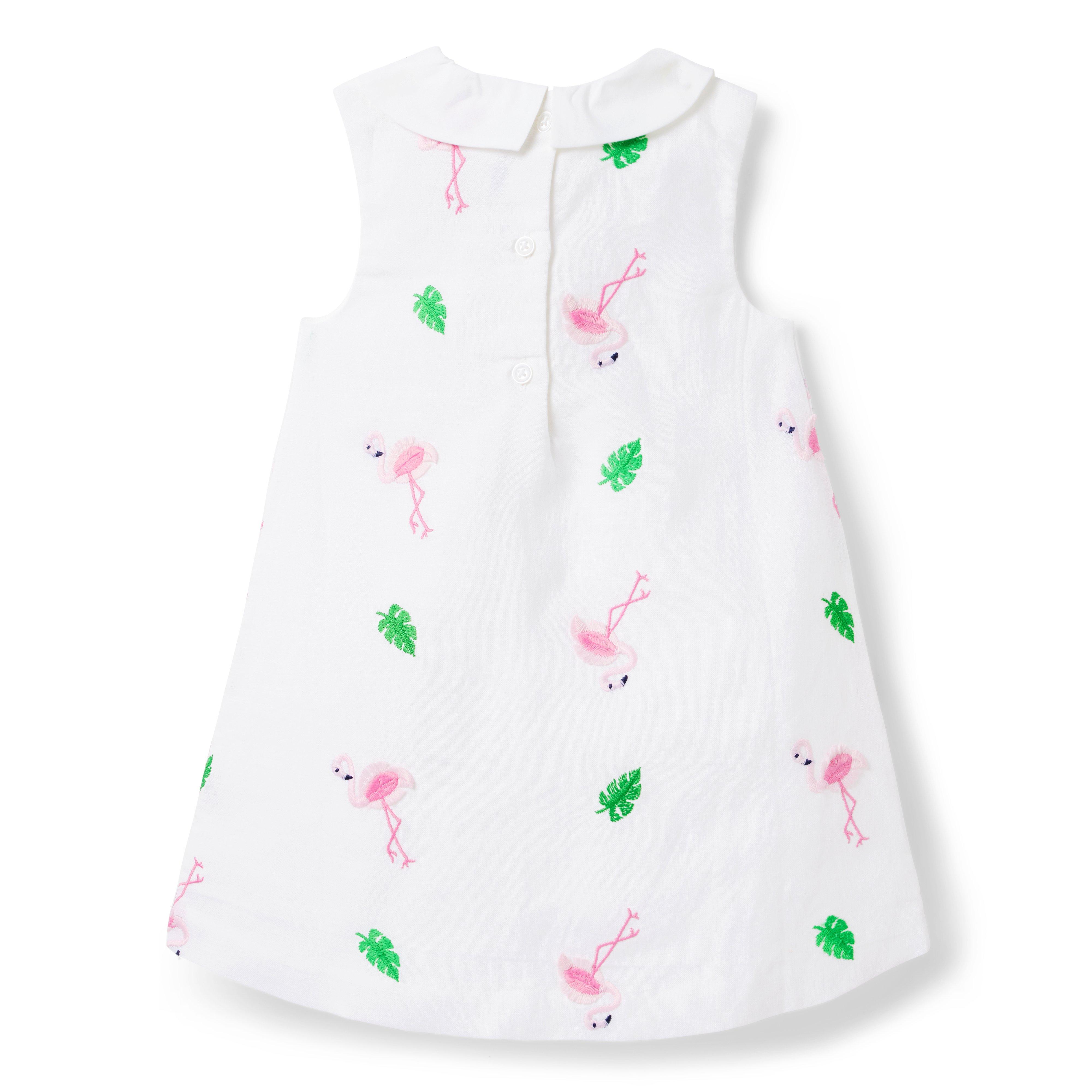 Embroidered Flamingo Dress