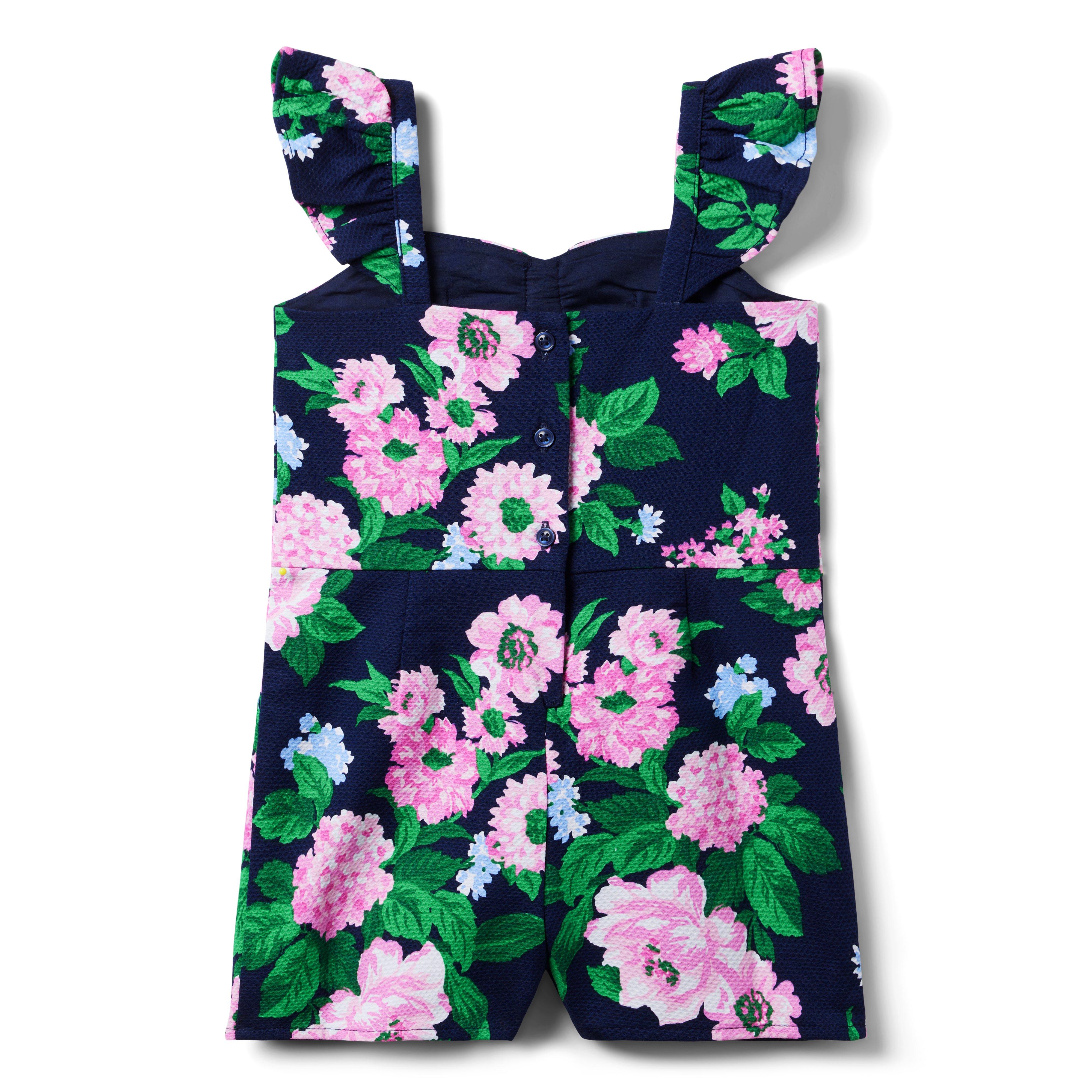 Floral Pique Romper image number 1