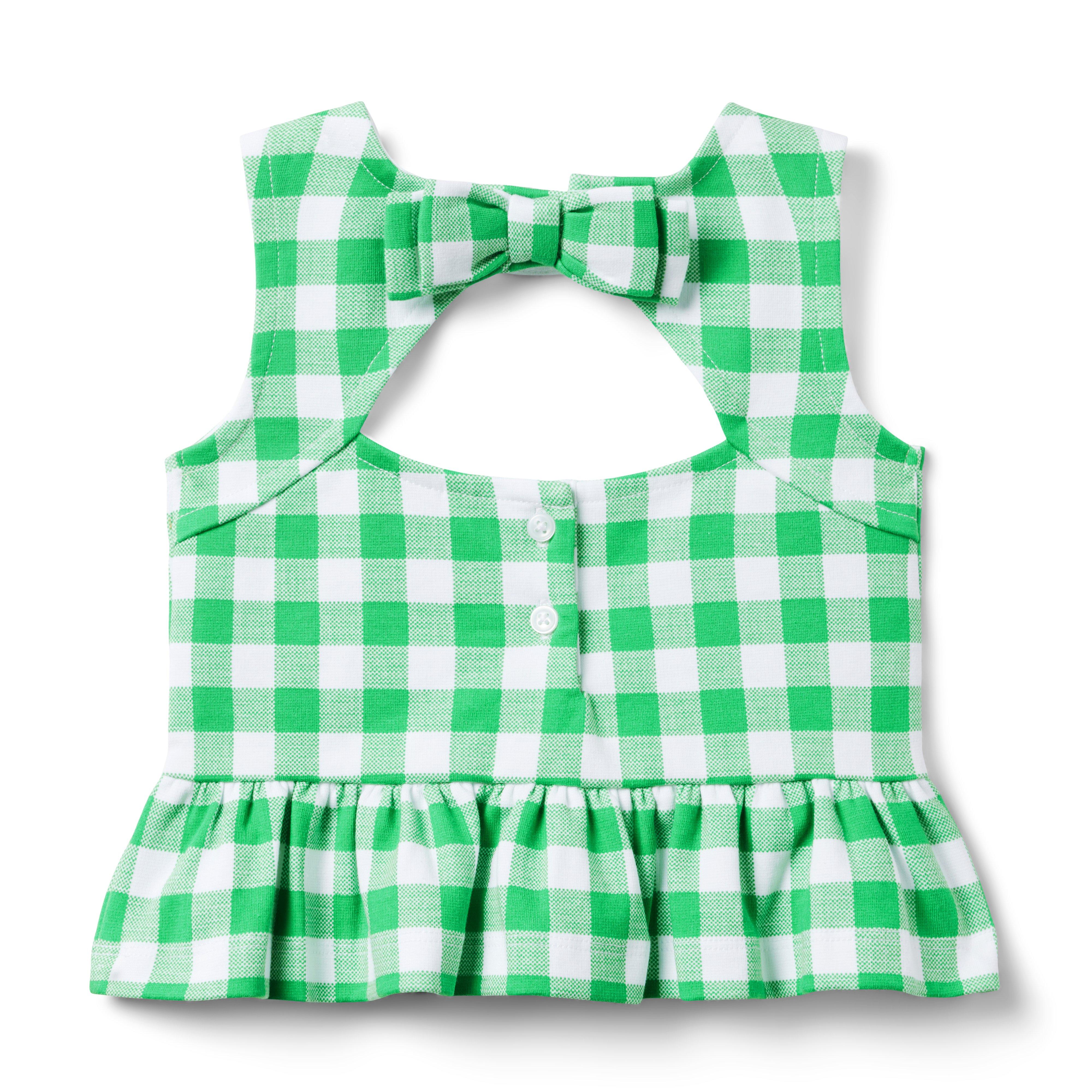 Gingham Peplum Ponte Top image number 1