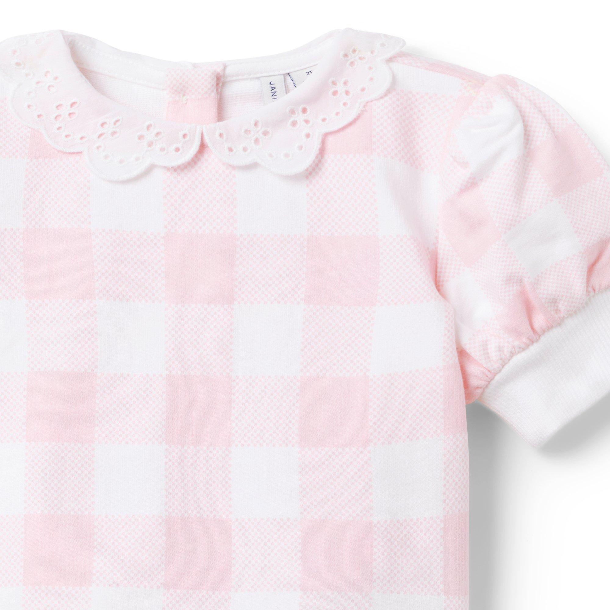 Gingham Eyelet Collared Sweatshirt image number 2