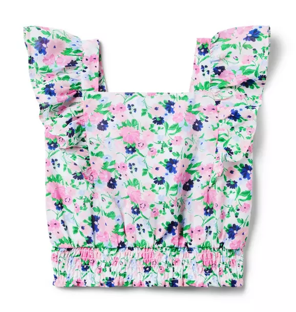 Floral Chiffon Cropped Top image number 0