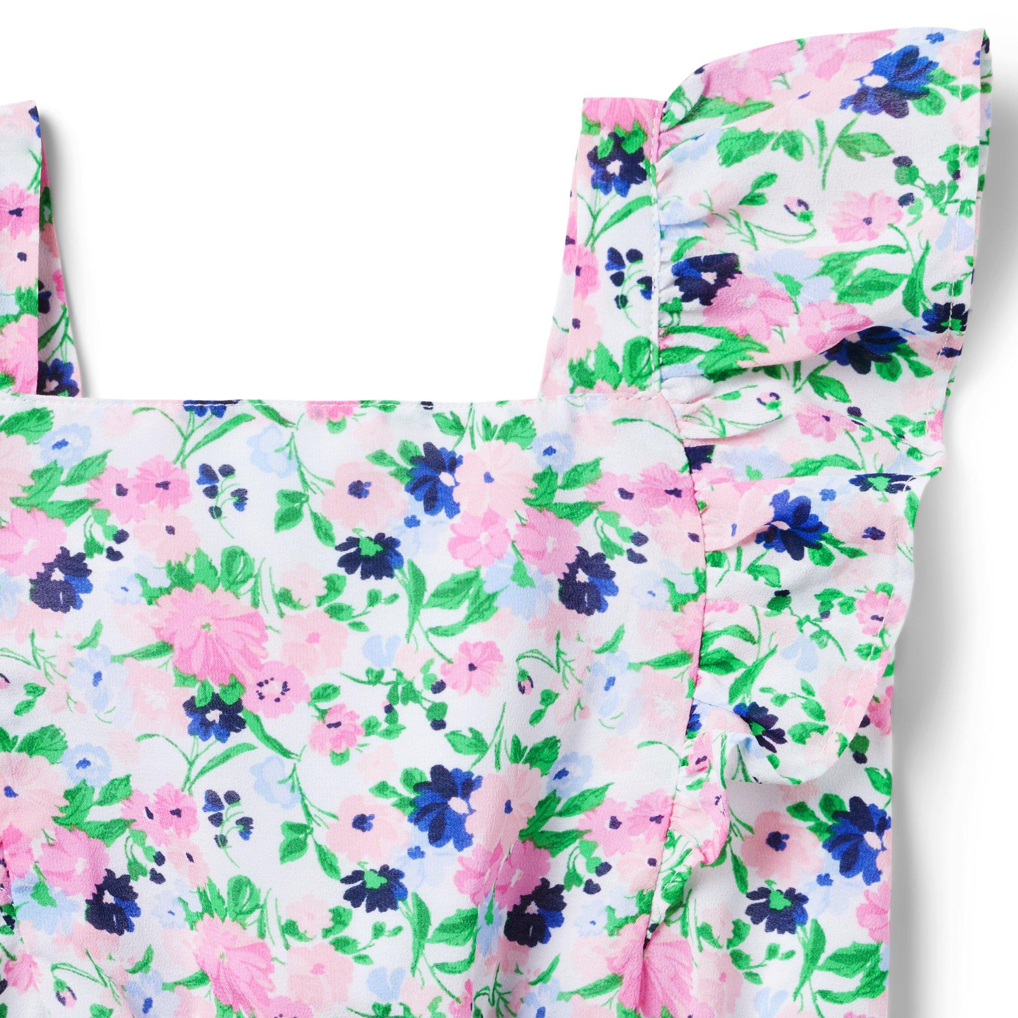 Floral Chiffon Cropped Top