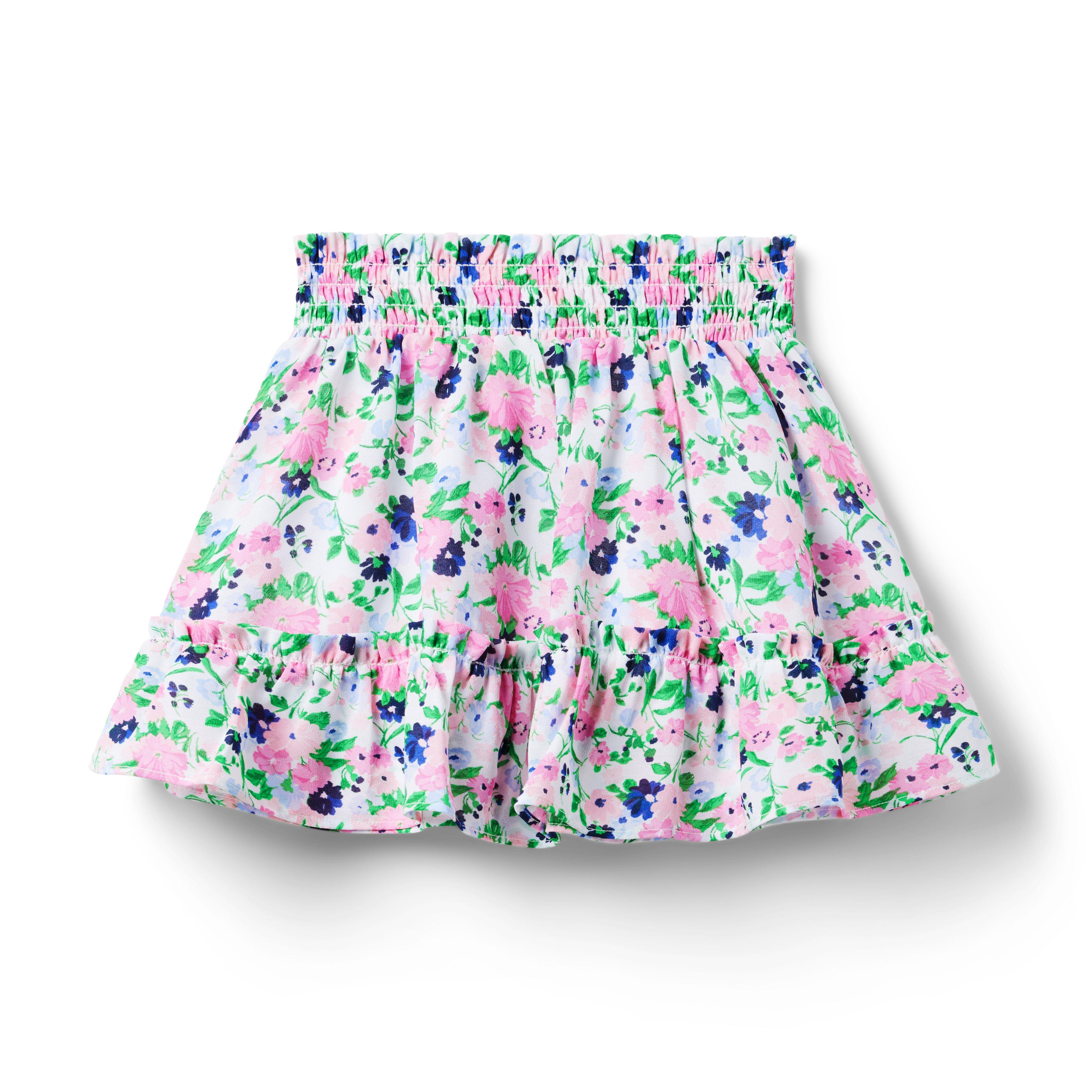 Floral Smocked Chiffon Skirt image number 0