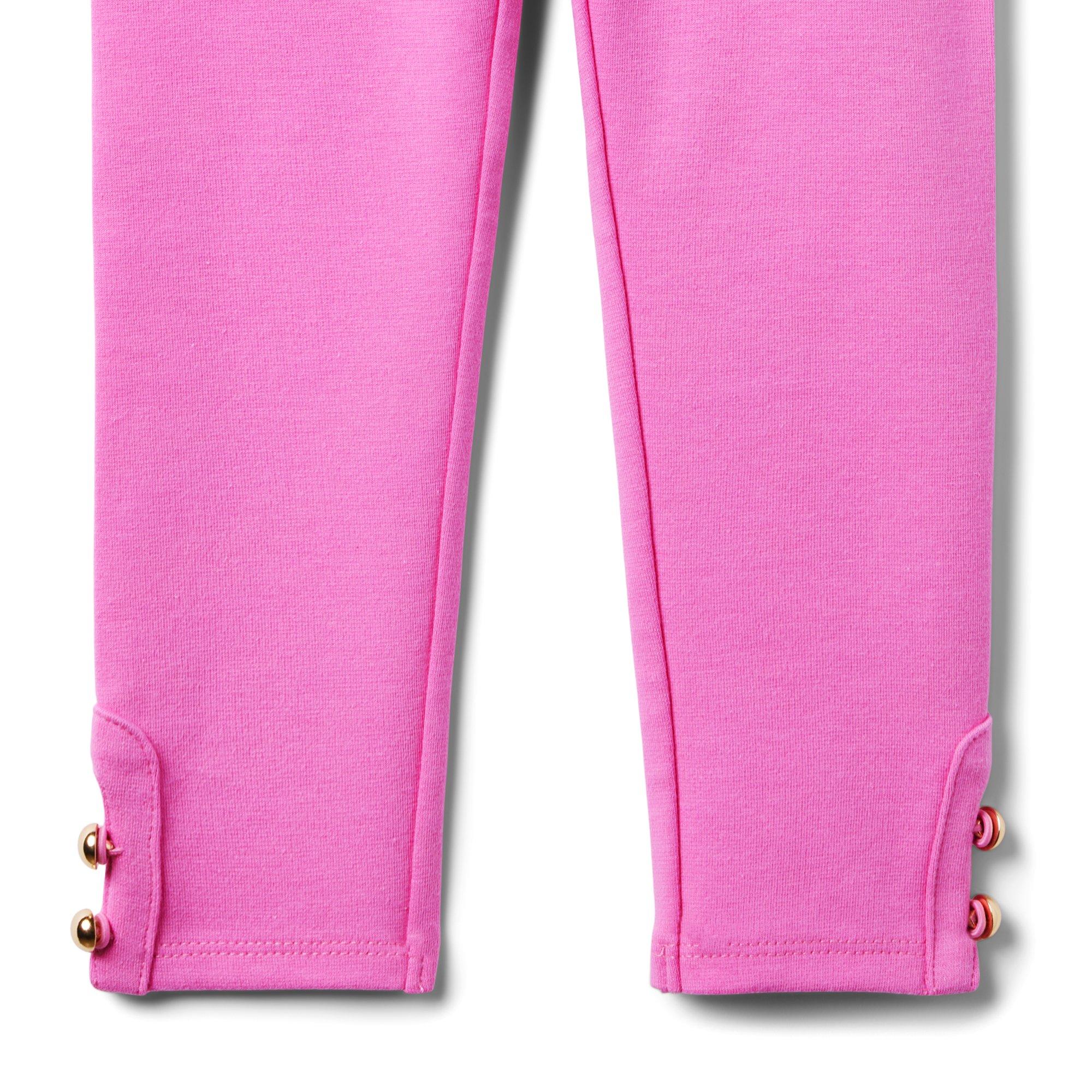 Girl Purely Pink Button Cuff Ponte Pant by Janie and Jack