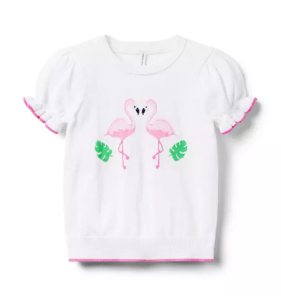 Flamingo Puff Sleeve Sweater image number 0
