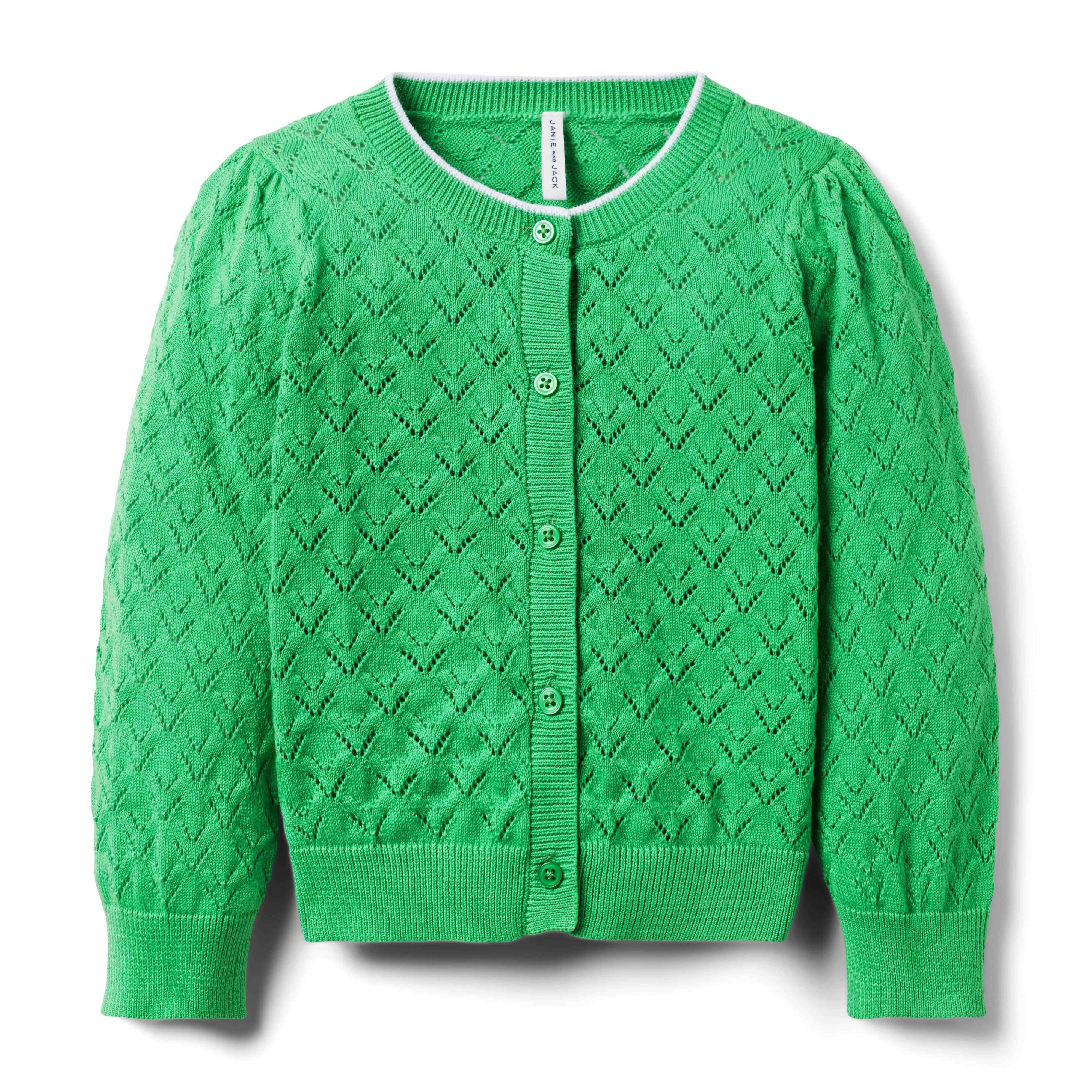 Ladies pointelle clearance cardigan