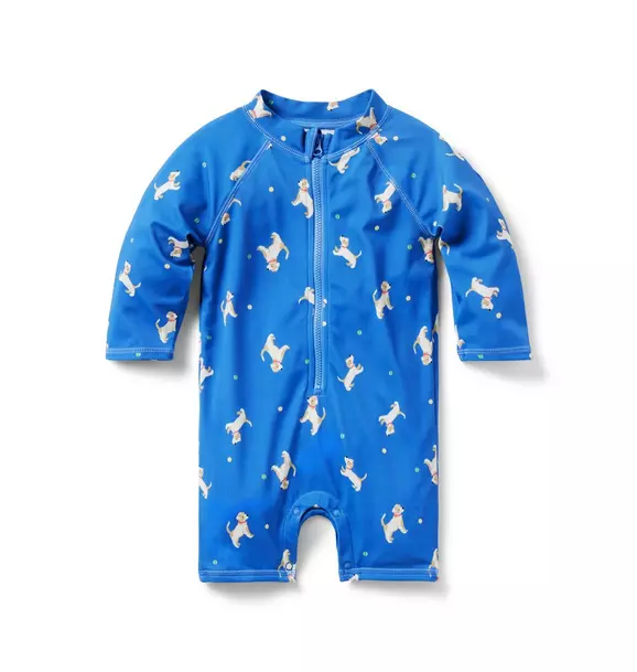 Baby Recycled Dog Rash Guard Swimsuit image number 0