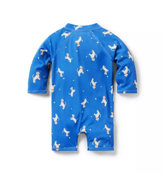Baby Recycled Dog Rash Guard Swimsuit image number 1